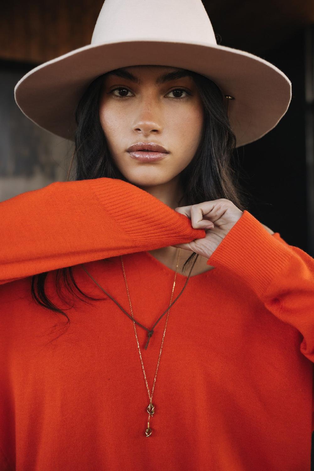 Freeman T. Porter Isabel Summer Pull Col V Femme Orange