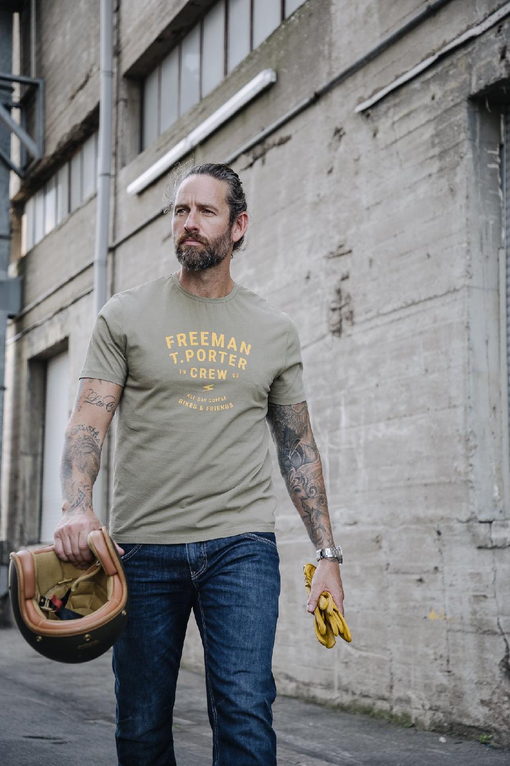 freeman t. porter Ivander Crew T-shirt Homme deep lichen green