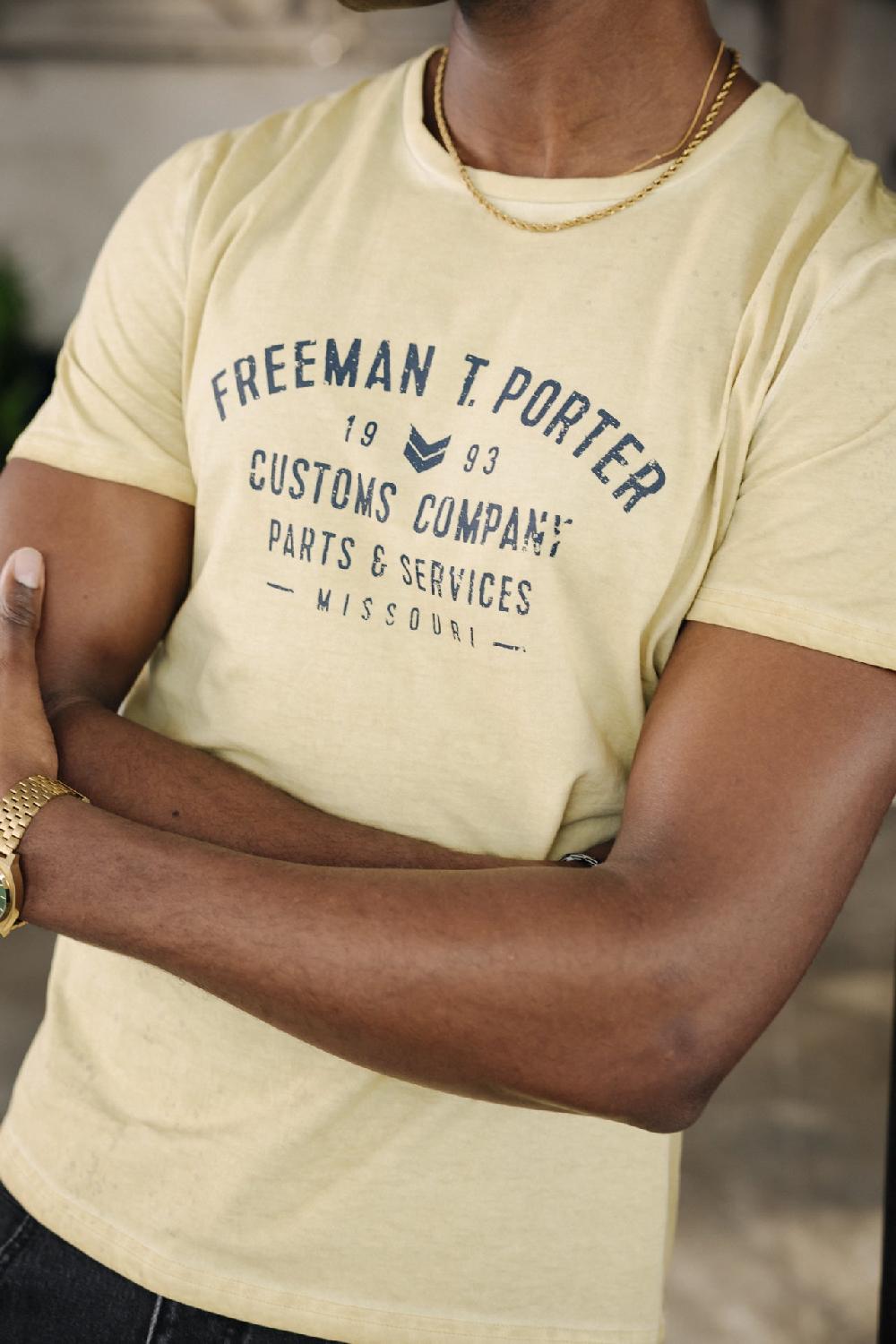 Freeman T. Porter Ivander Oil Dye T-shirt Homme Corn