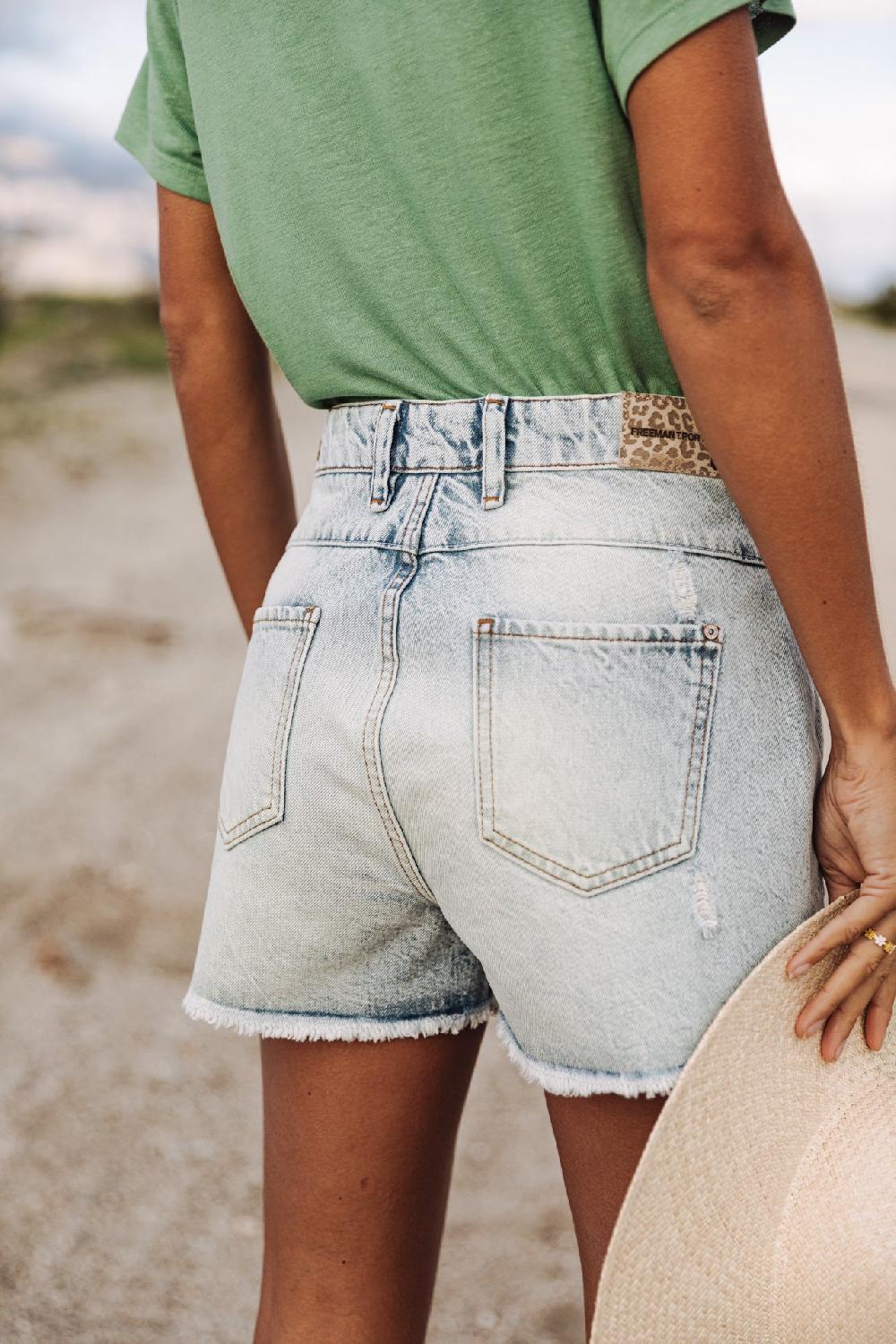 freeman t. porter Jade Denim Short taille haute Femme byronbay