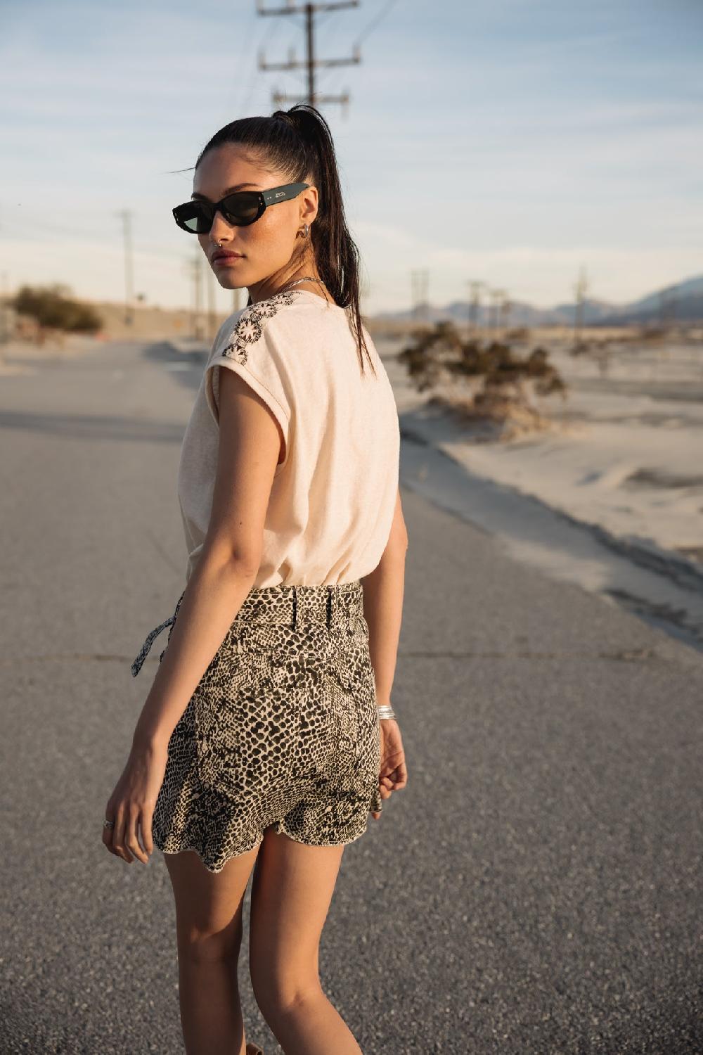 Freeman T. Porter Jade Serpento Short Taille Haute Femme Original