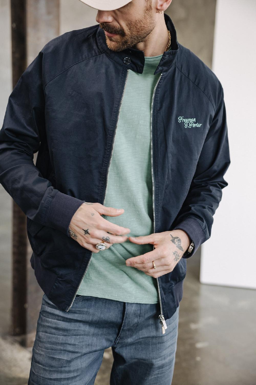 Freeman T. Porter James Navan Veste Brodée Homme Navy