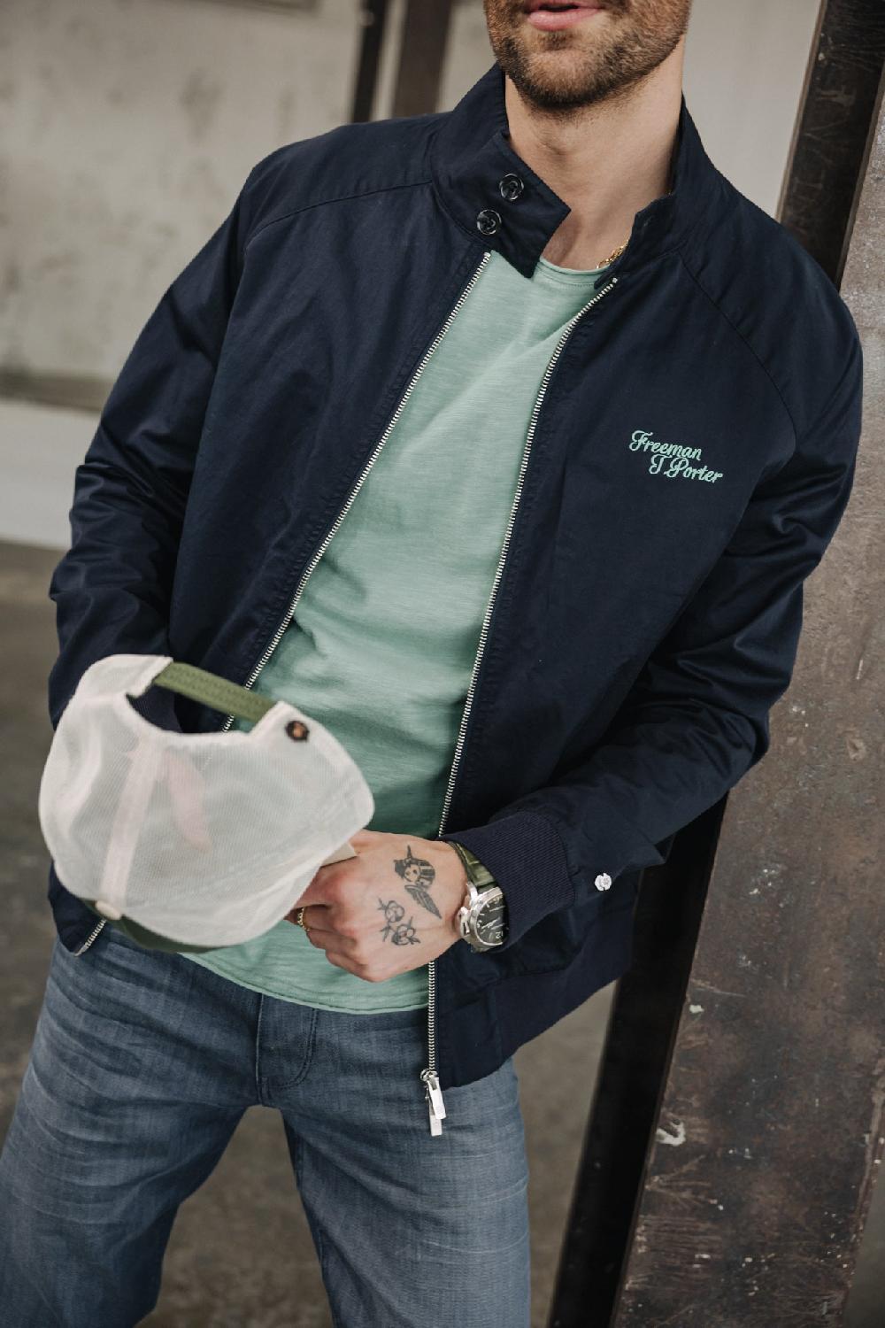Freeman T. Porter James Navan Veste Brodée Homme Navy
