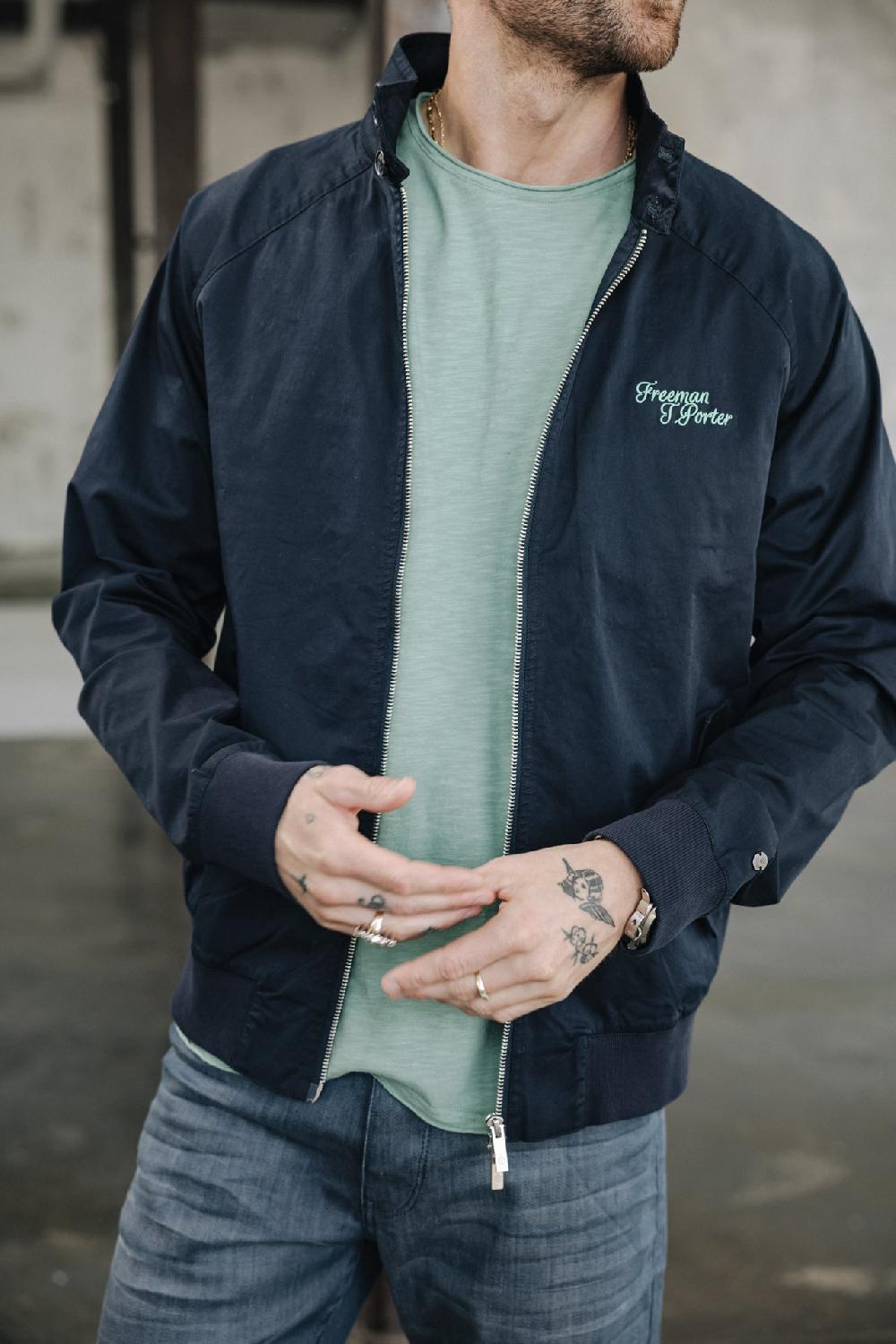 Freeman T. Porter James Navan Veste Brodée Homme Navy