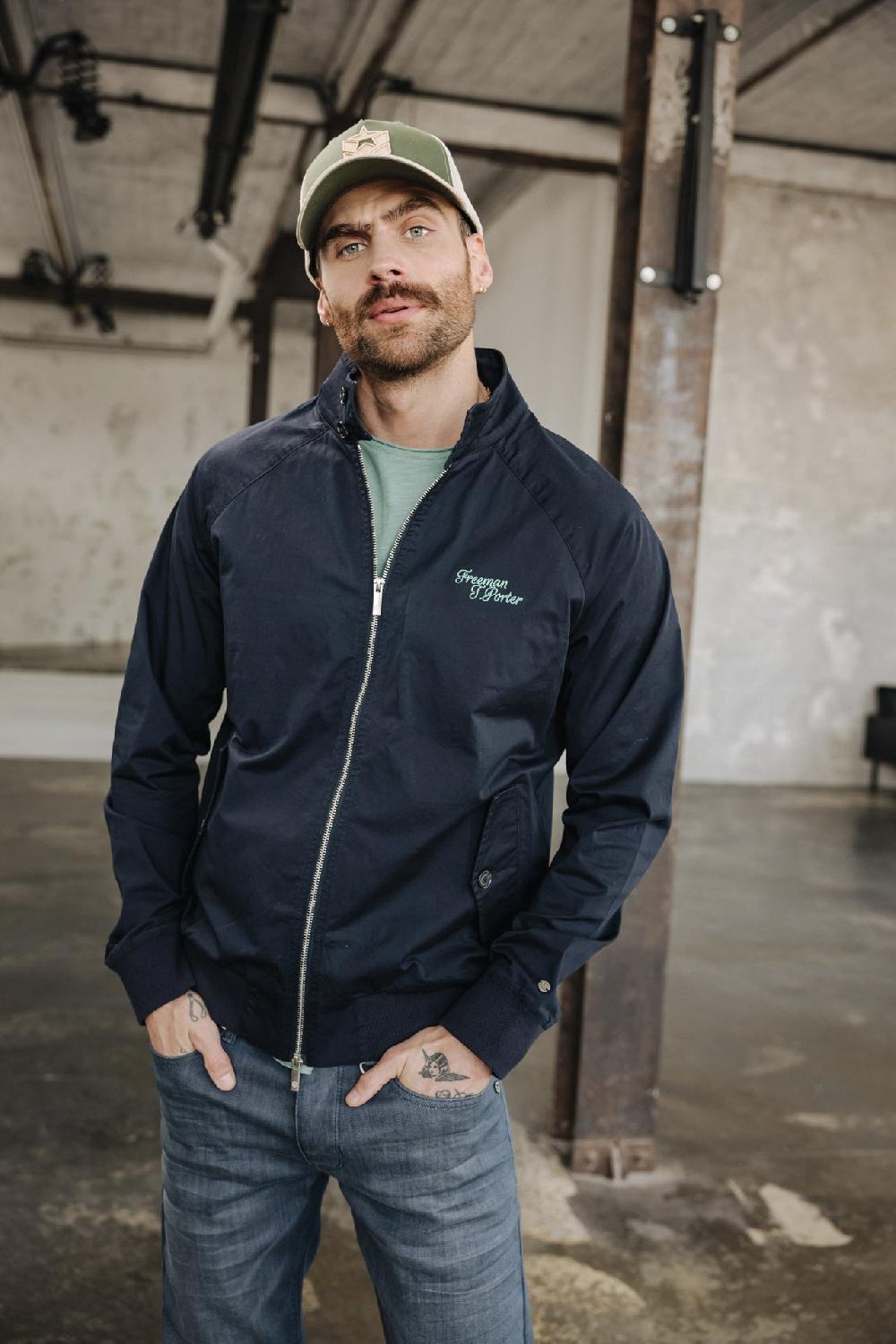 freeman t. porter James Navan Veste brodée Homme navy