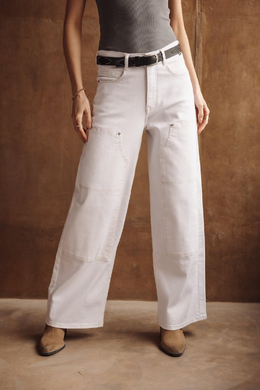 Freeman T. Porter Jane Andalousia Pantalon Large Femme Off White