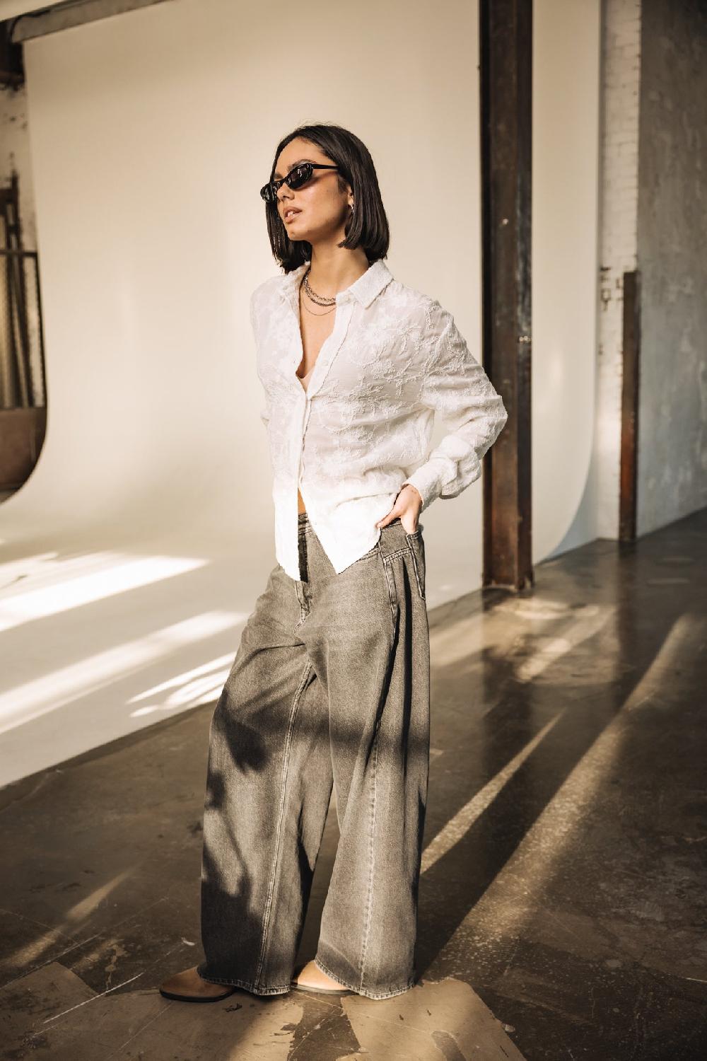 freeman t. porter Jane Denim Jeans large Femme bonsai