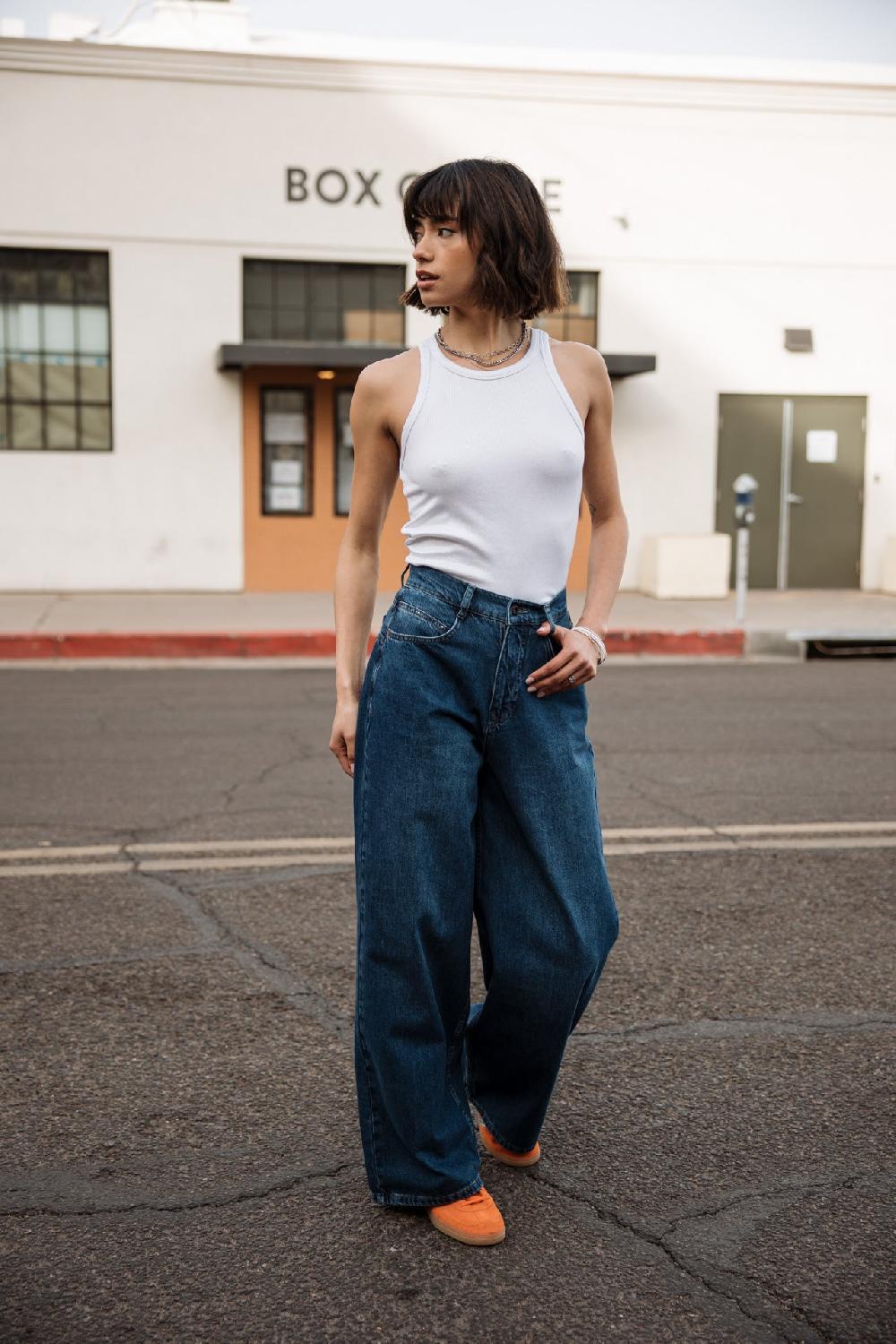 Freeman T. Porter Jane Denim Jeans Large Femme Pueblo