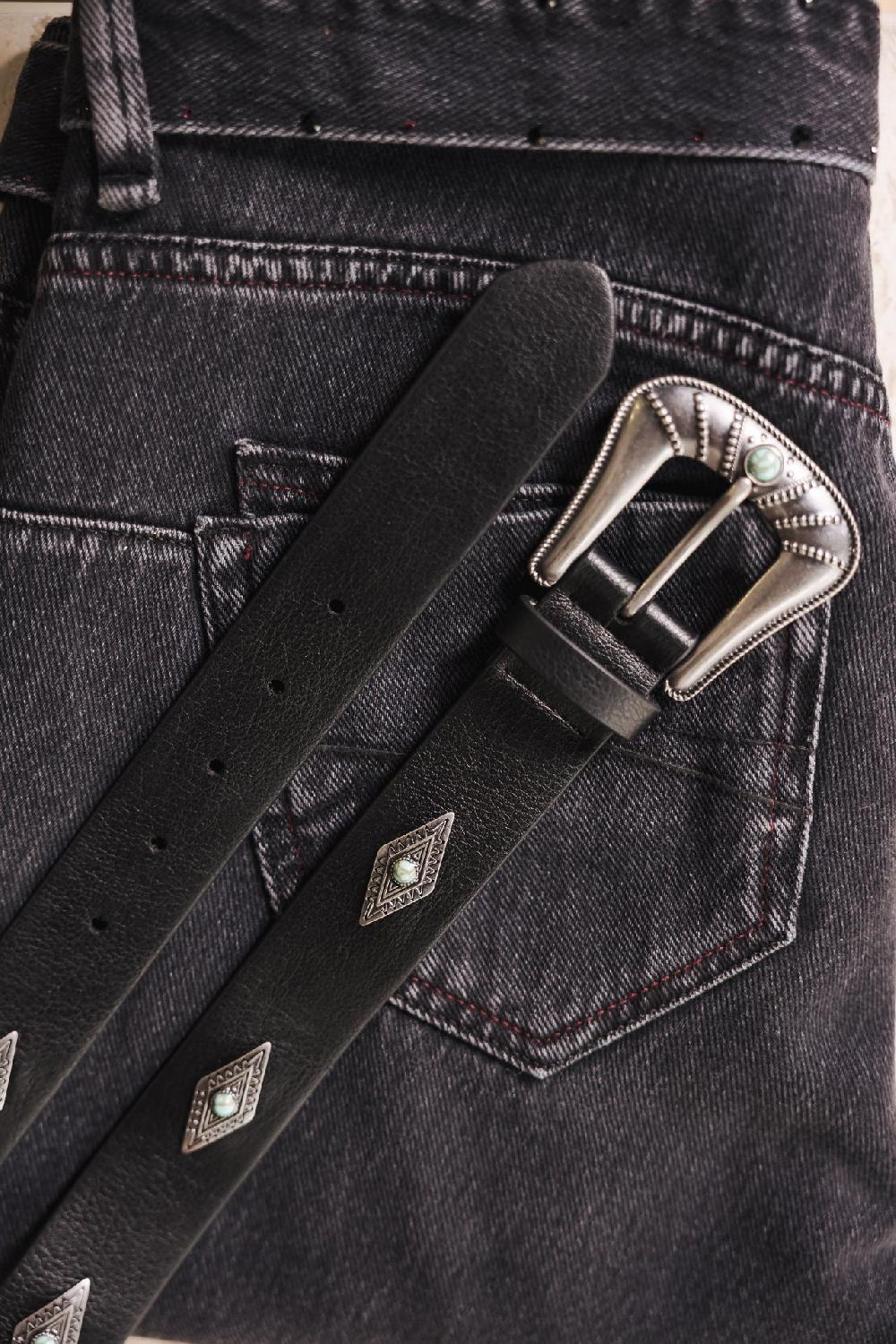 freeman t. porter Jayla Ceinture en cuir Femme black