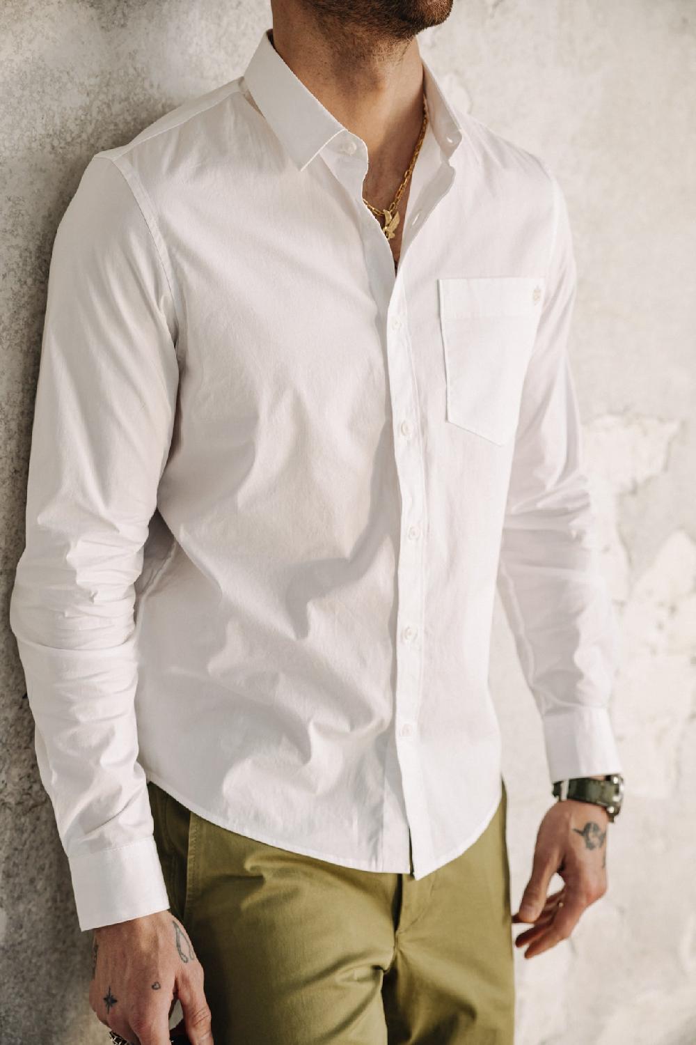 Freeman T. Porter Jeremiah Pop Stretch Chemise Straight Homme White