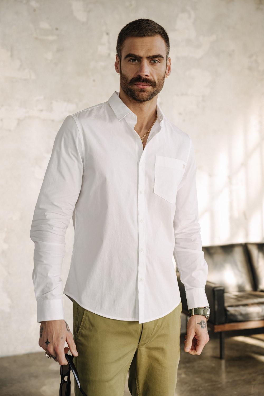 Freeman T. Porter Jeremiah Pop Stretch Chemise Straight Homme White