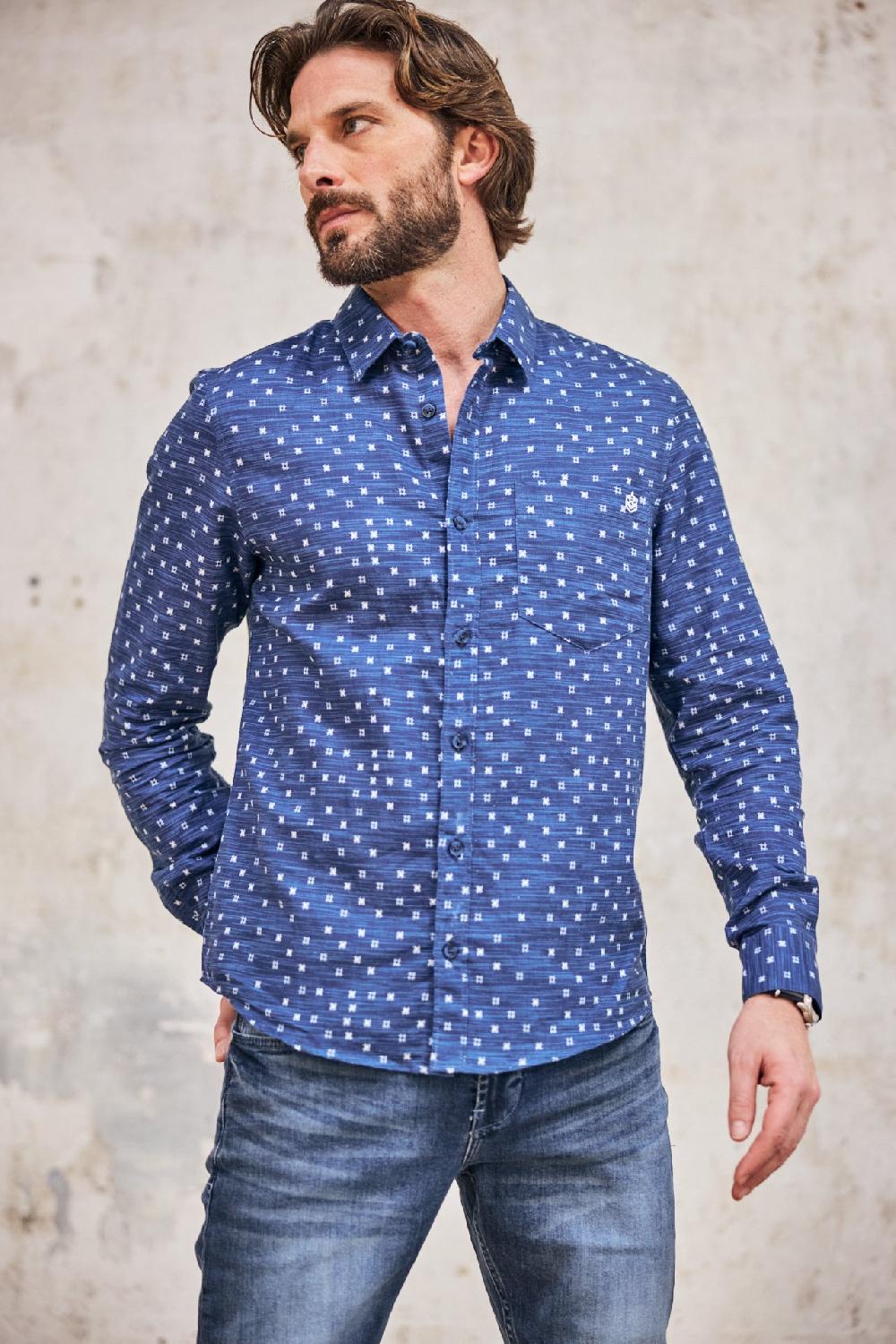 Freeman T. Porter Jeremiah Squared Chemise Straight Homme Peacoat