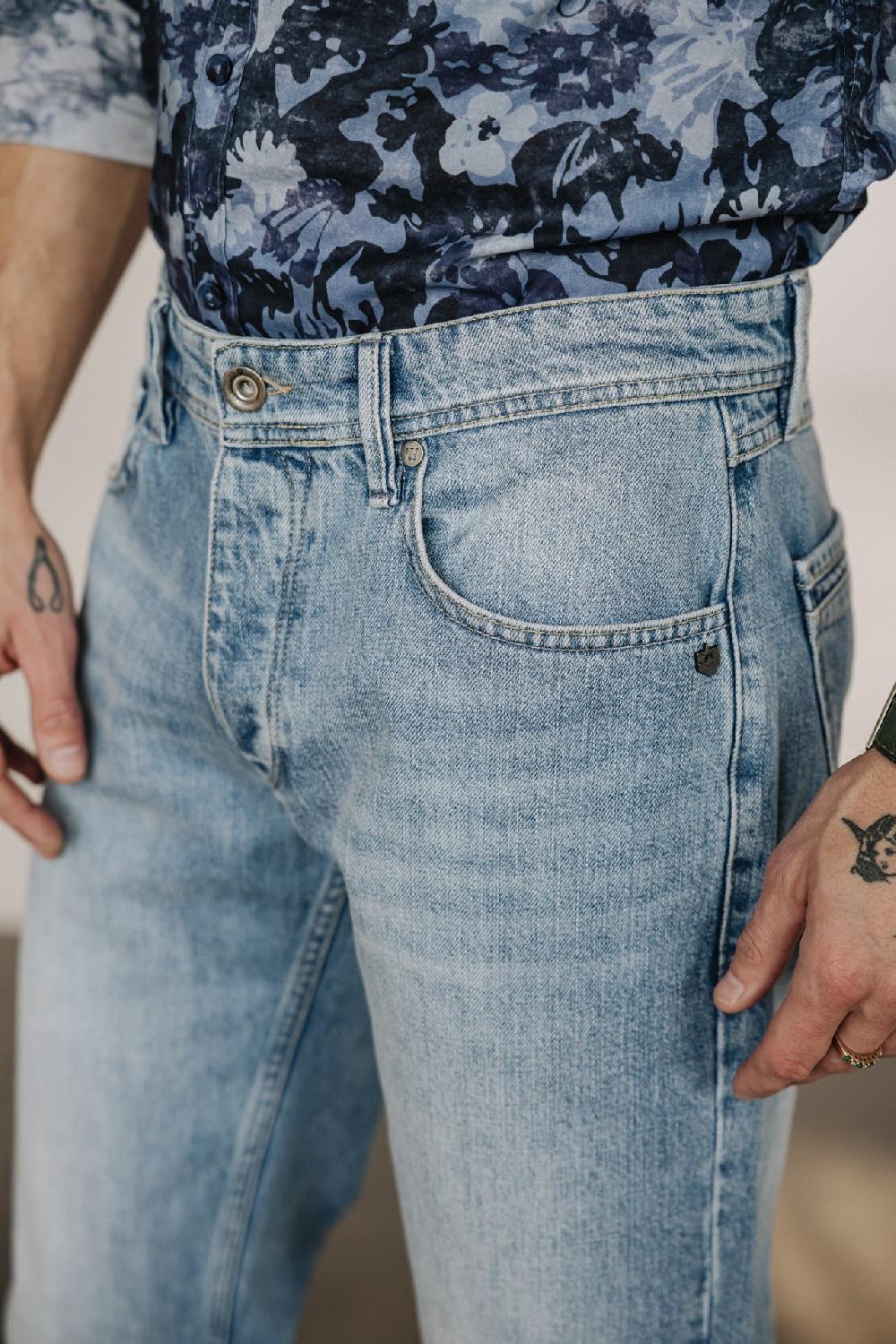 Freeman T. Porter Jimmy Denim Jeans Droit Ajusté Homme Balik Light