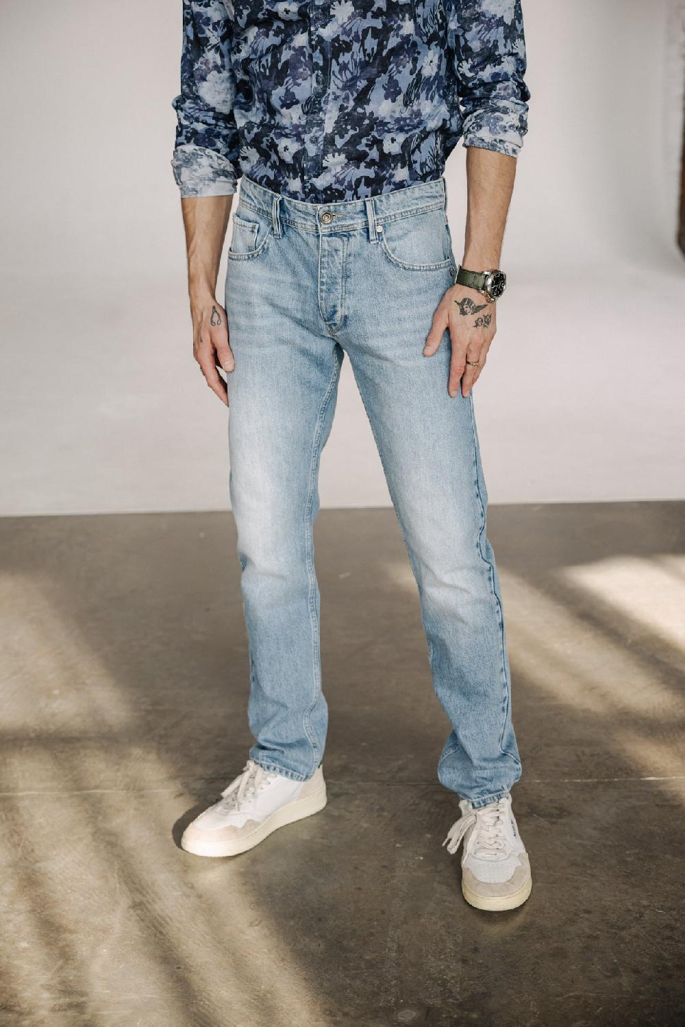 Freeman T. Porter Jimmy Denim Jeans Droit Ajusté Homme Balik Light
