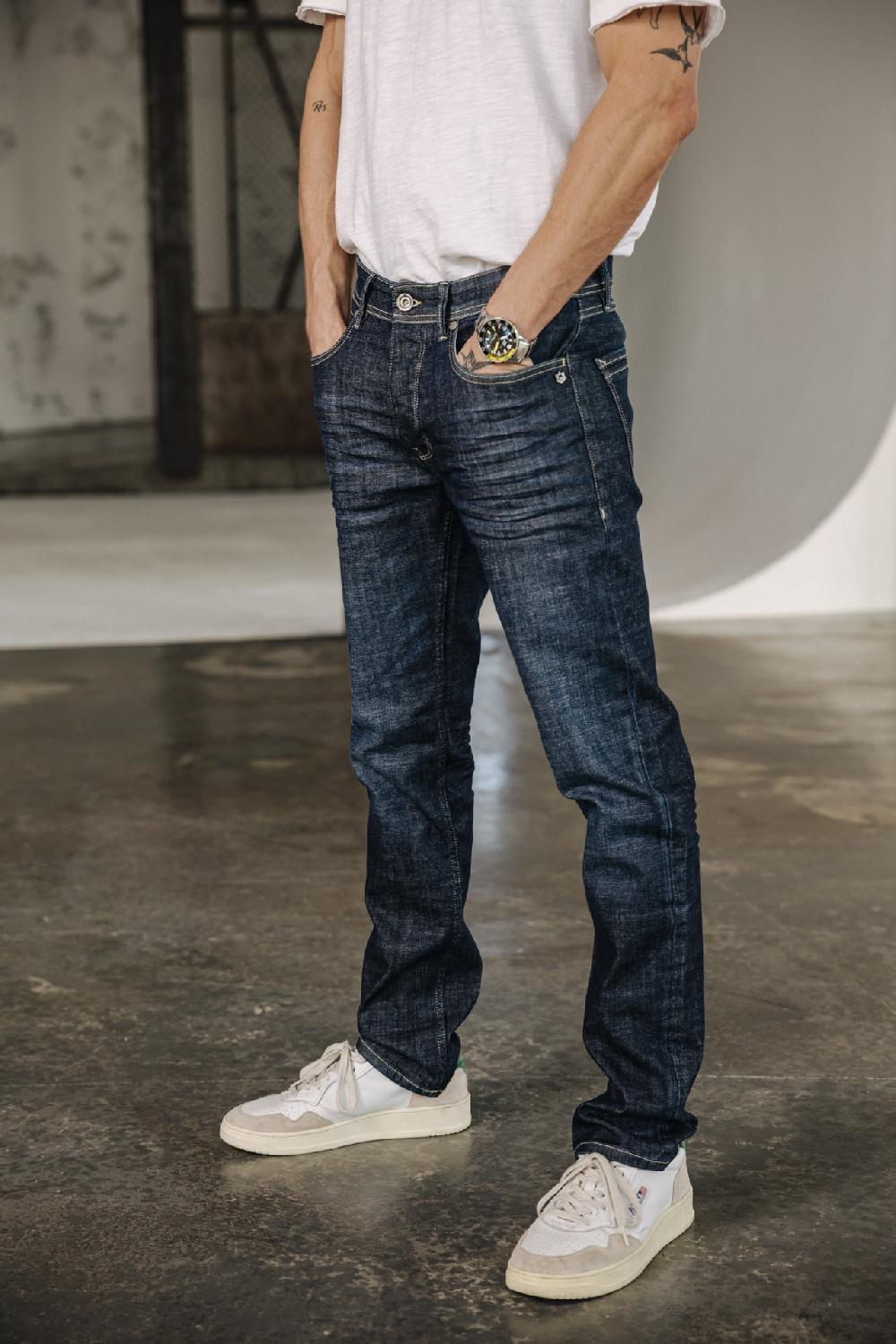 Freeman T. Porter Jimmy SDM Jeans Droit Ajusté Homme Bordeen