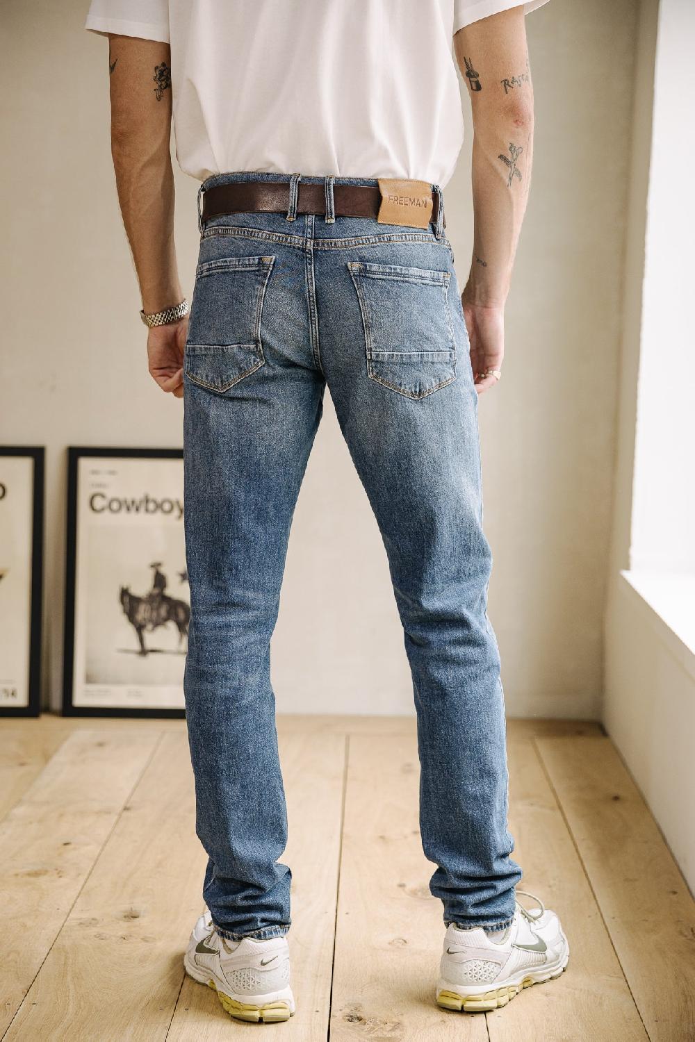 Freeman T. Porter Jimmy SDM Jeans Droit Ajusté Homme Medium Vintage Indigo