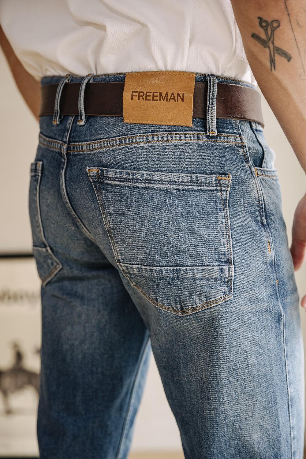 Freeman T. Porter Jimmy SDM Jeans Droit Ajusté Homme Medium Vintage Indigo