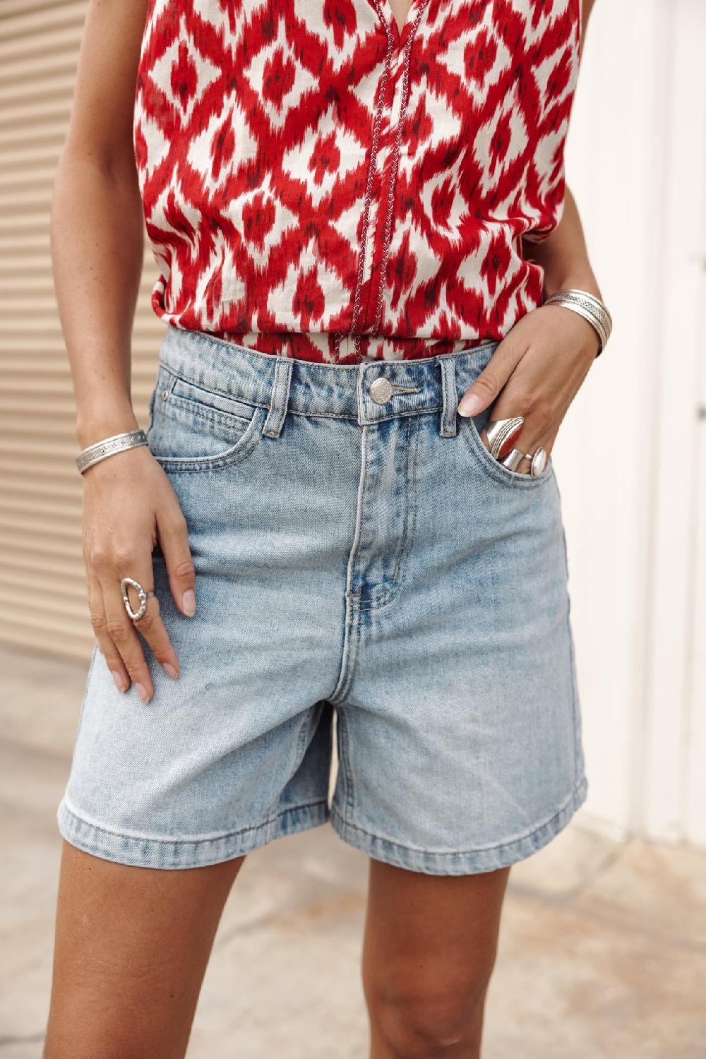 Freeman T. Porter Judy Denim Short Loose Femme Jacarta