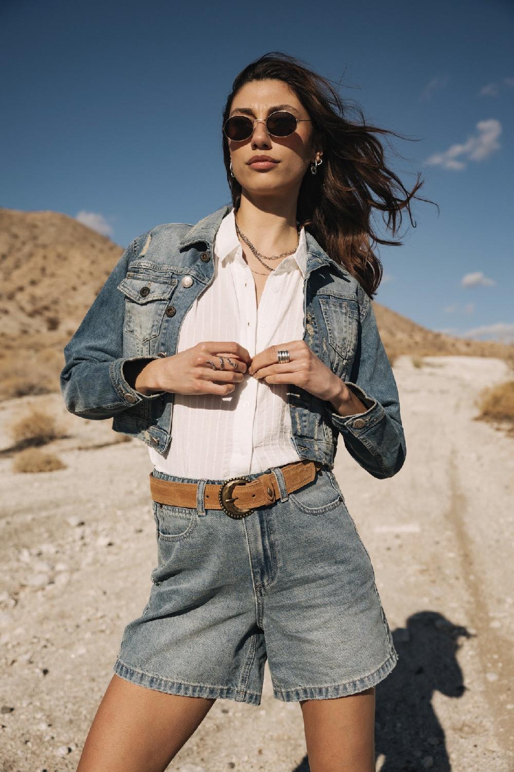 Freeman T. Porter Judy Denim Short Loose Femme Jamaica