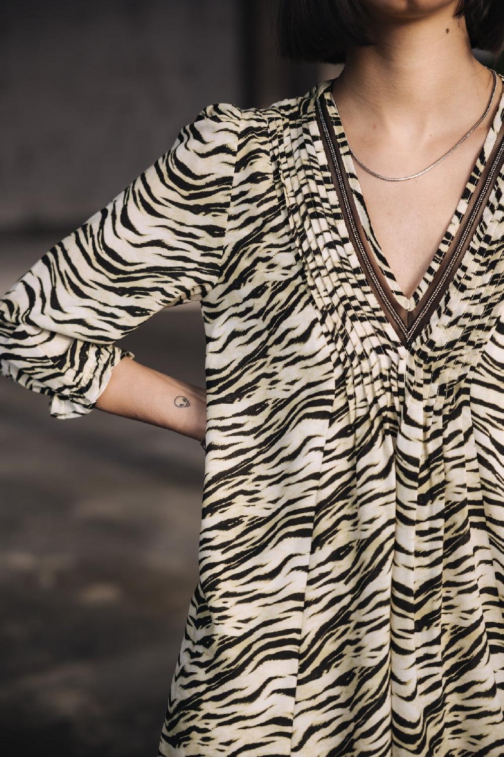 Freeman T. Porter Juna Green Tiger Robe Courte Femme Original