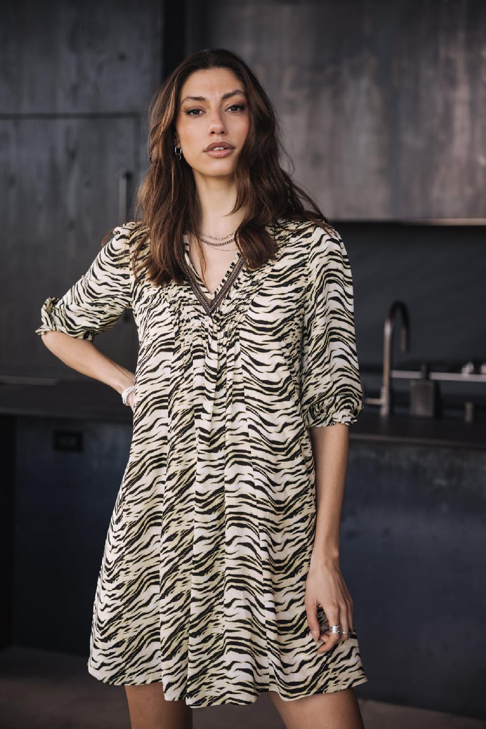 freeman t. porter Juna Green Tiger Robe courte Femme original