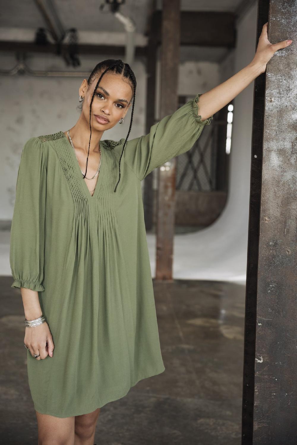 Freeman T. Porter Juna Plain Color Robe Courte Femme Olivine