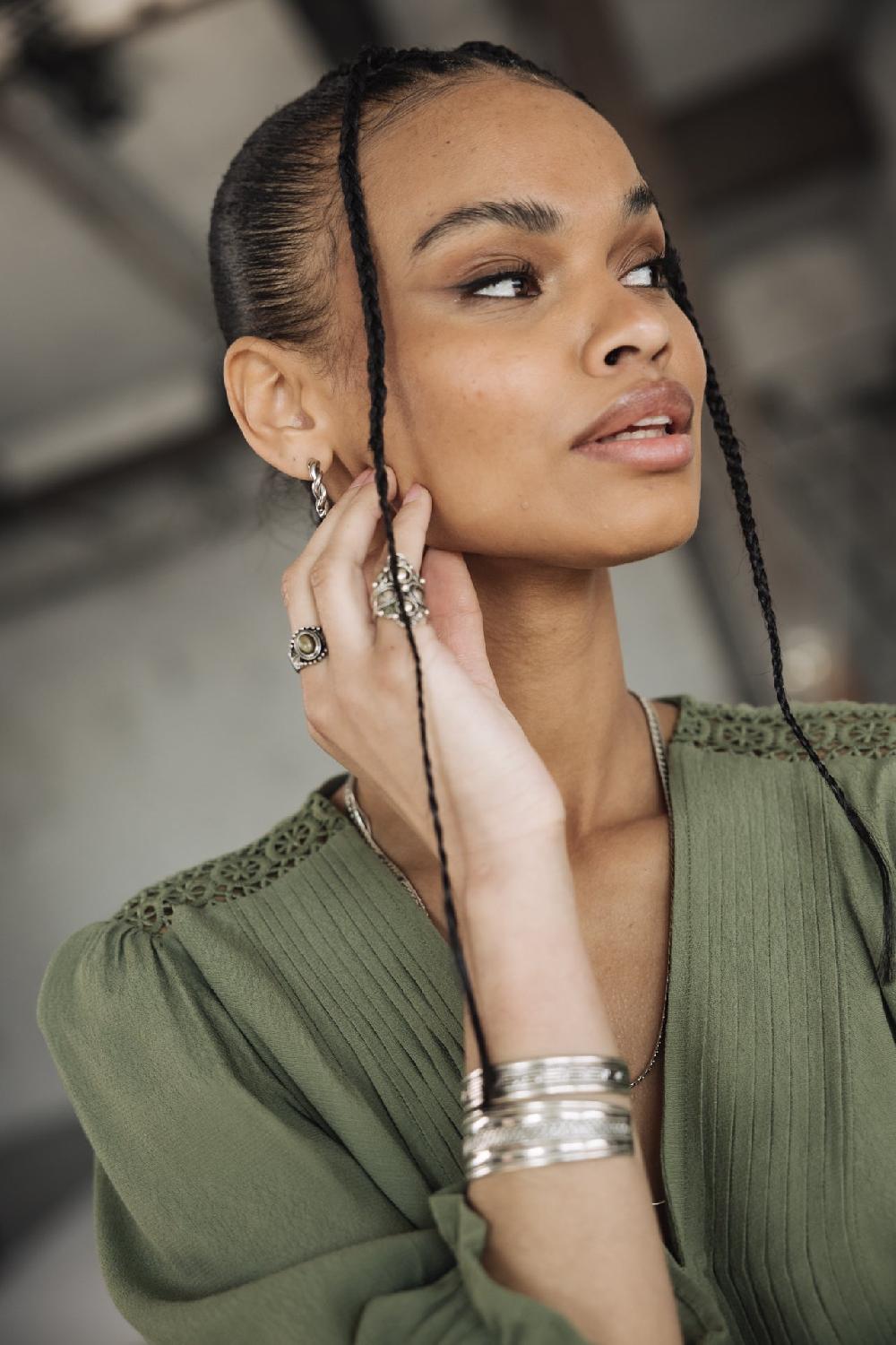 Freeman T. Porter Juna Plain Color Robe Courte Femme Olivine