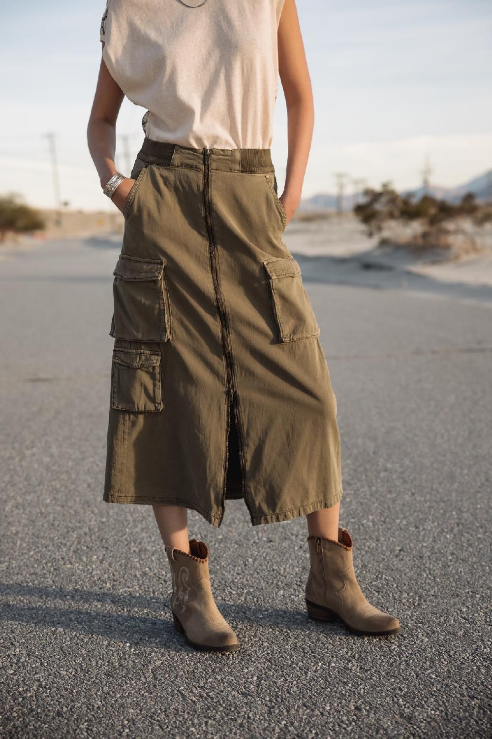 freeman t. porter Kiana Jazz Jupe cargo zippée Femme deep lichen green