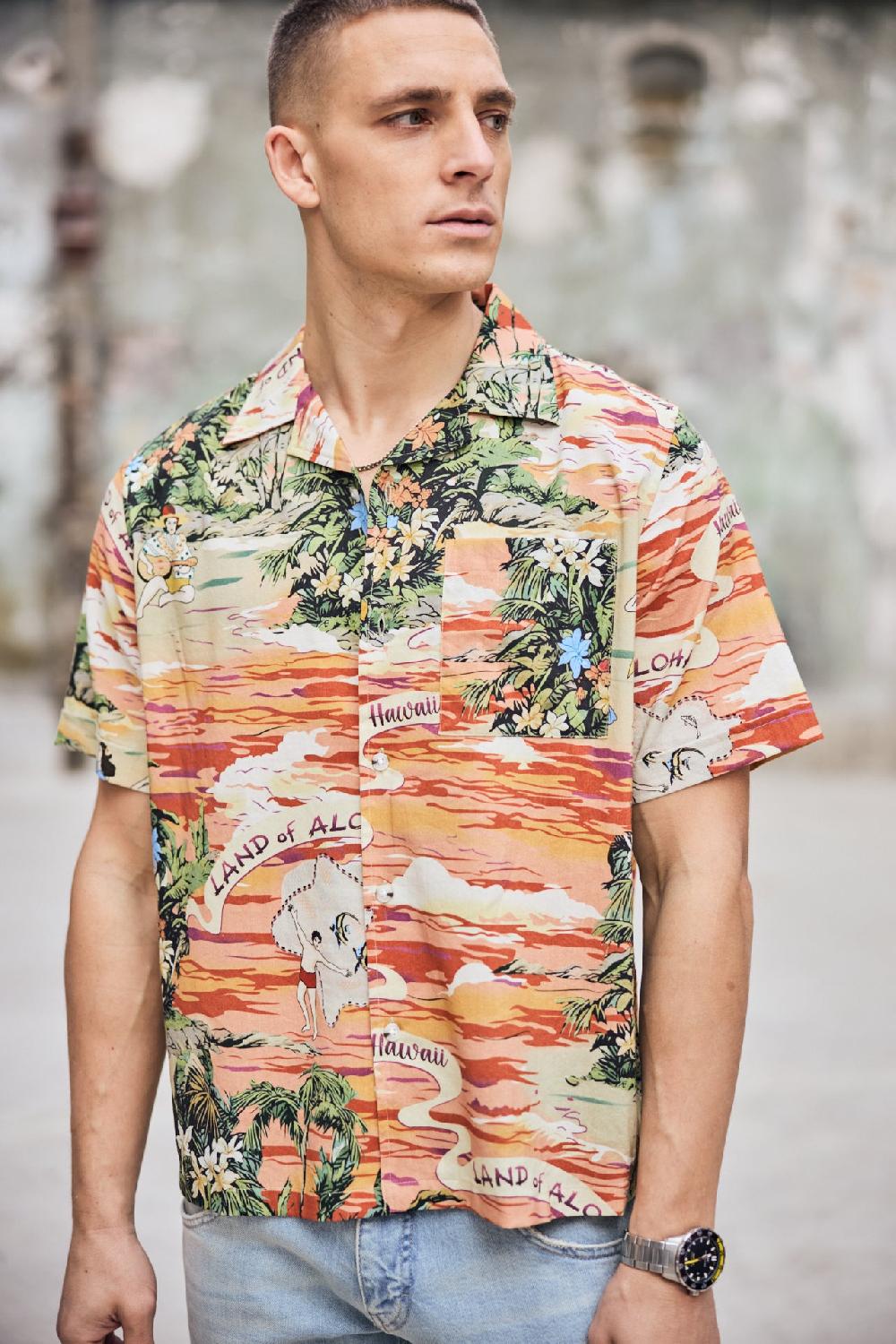 Freeman T. Porter Kyan Aloha Chemise Hawaienne Homme Original