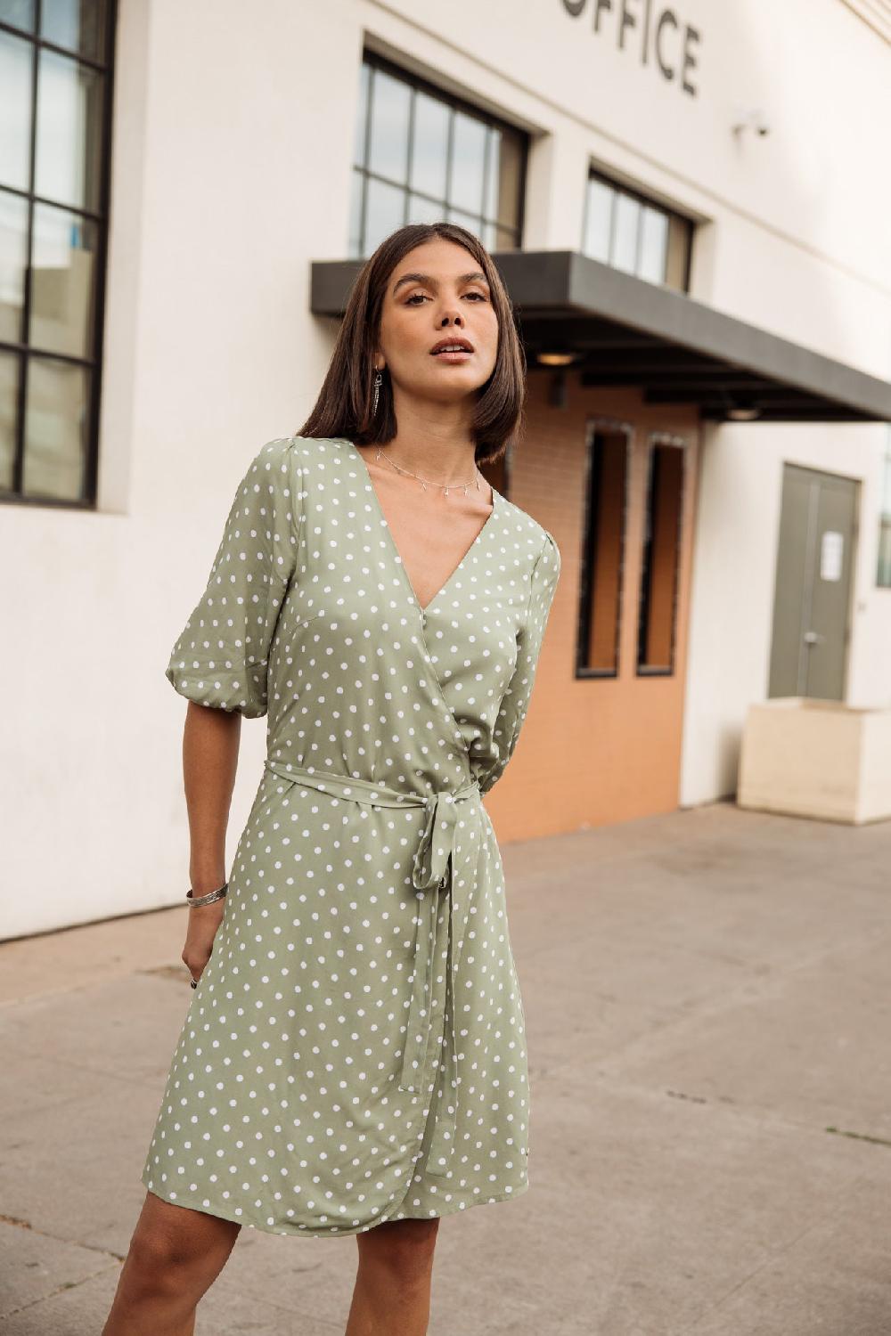 freeman t. porter Laurence Dots Robe portefeuille Femme light khaki