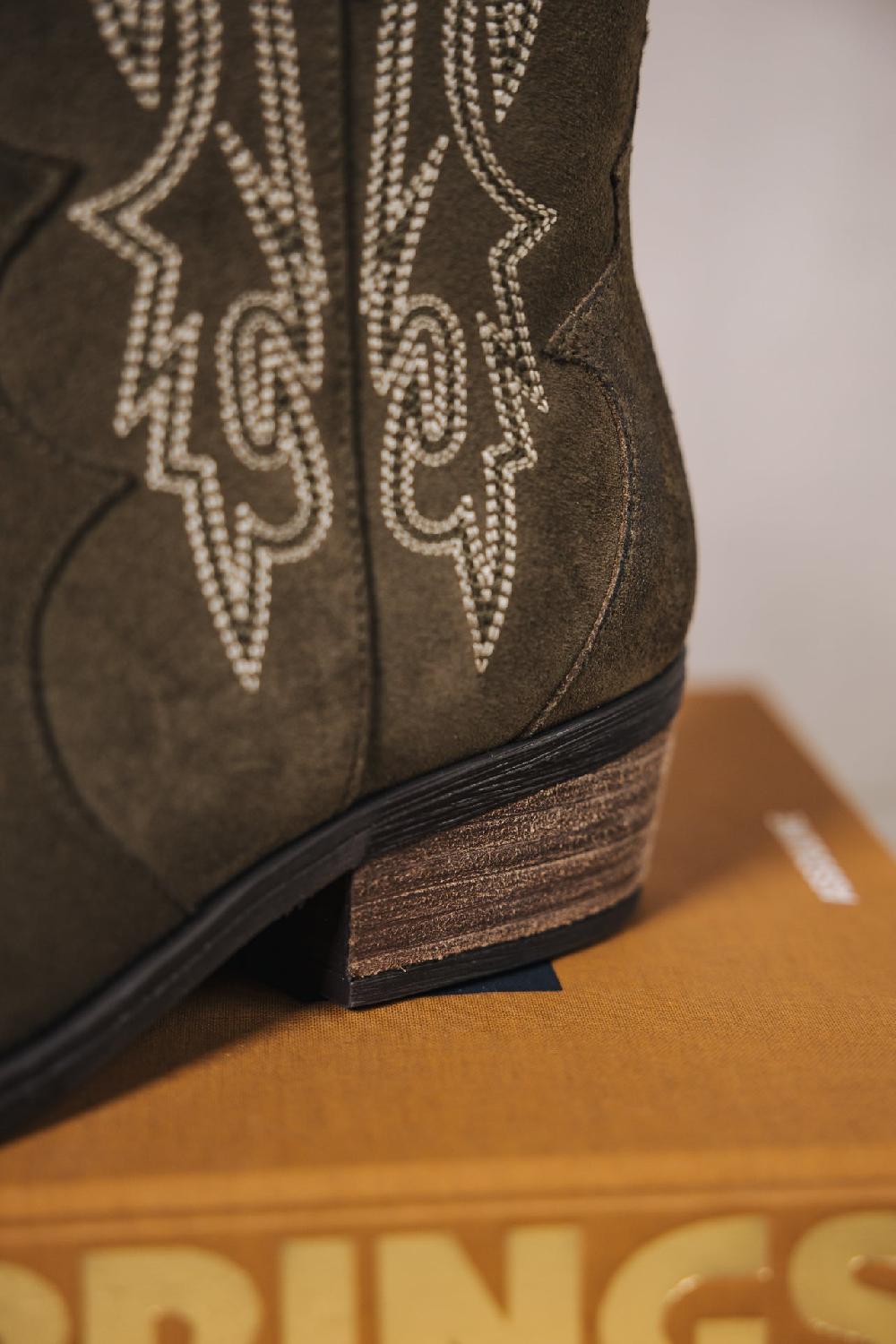 Freeman T. Porter Laurene Suede Embro Boots En Daim Femme Olive