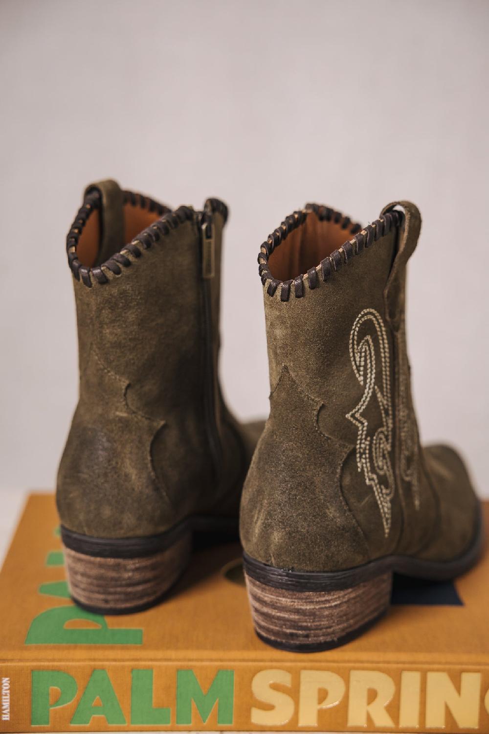 Freeman T. Porter Laurene Suede Embro Boots En Daim Femme Olive