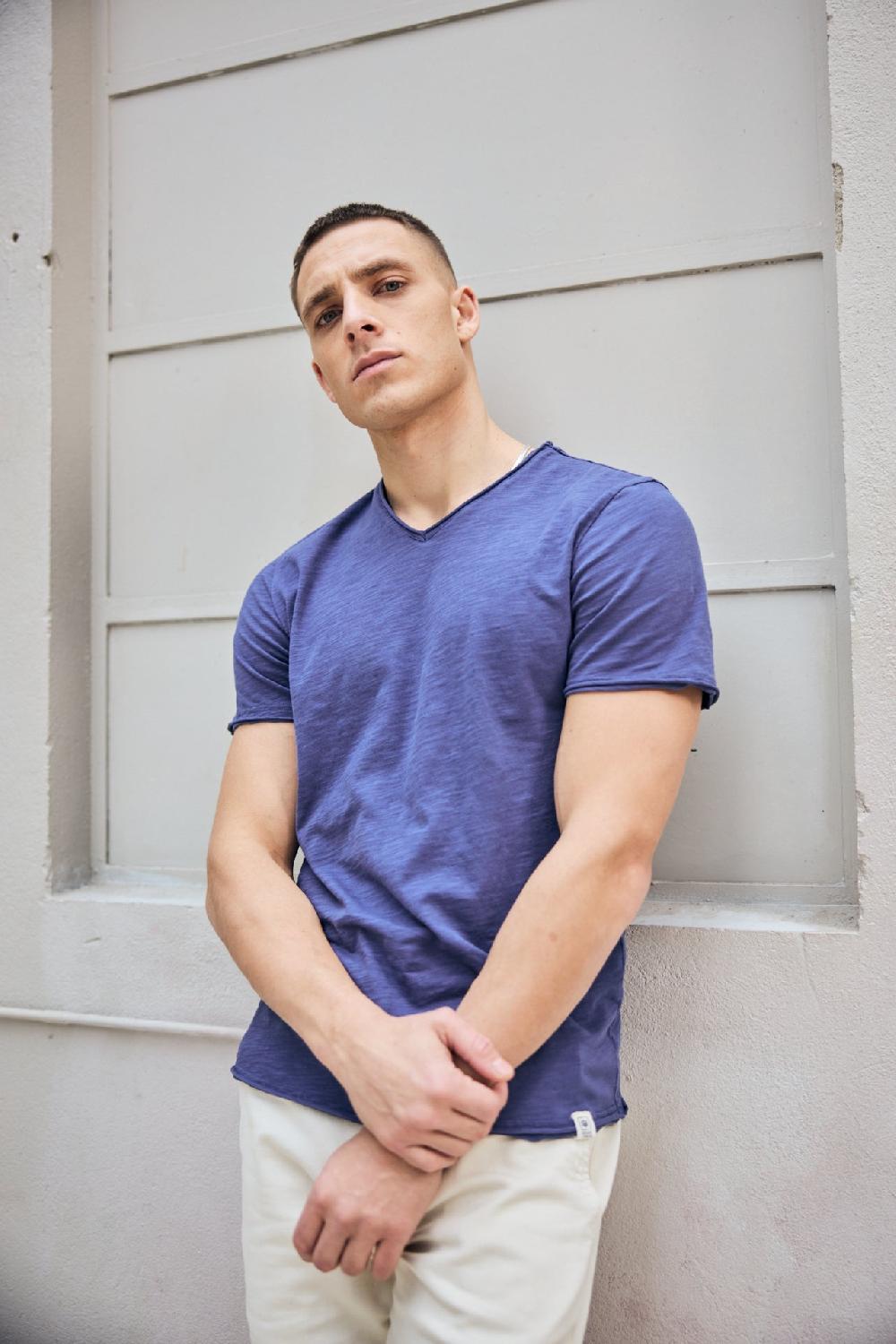 Freeman T. Porter Leandro Kansas T-shirt Homme Vintage Indigo