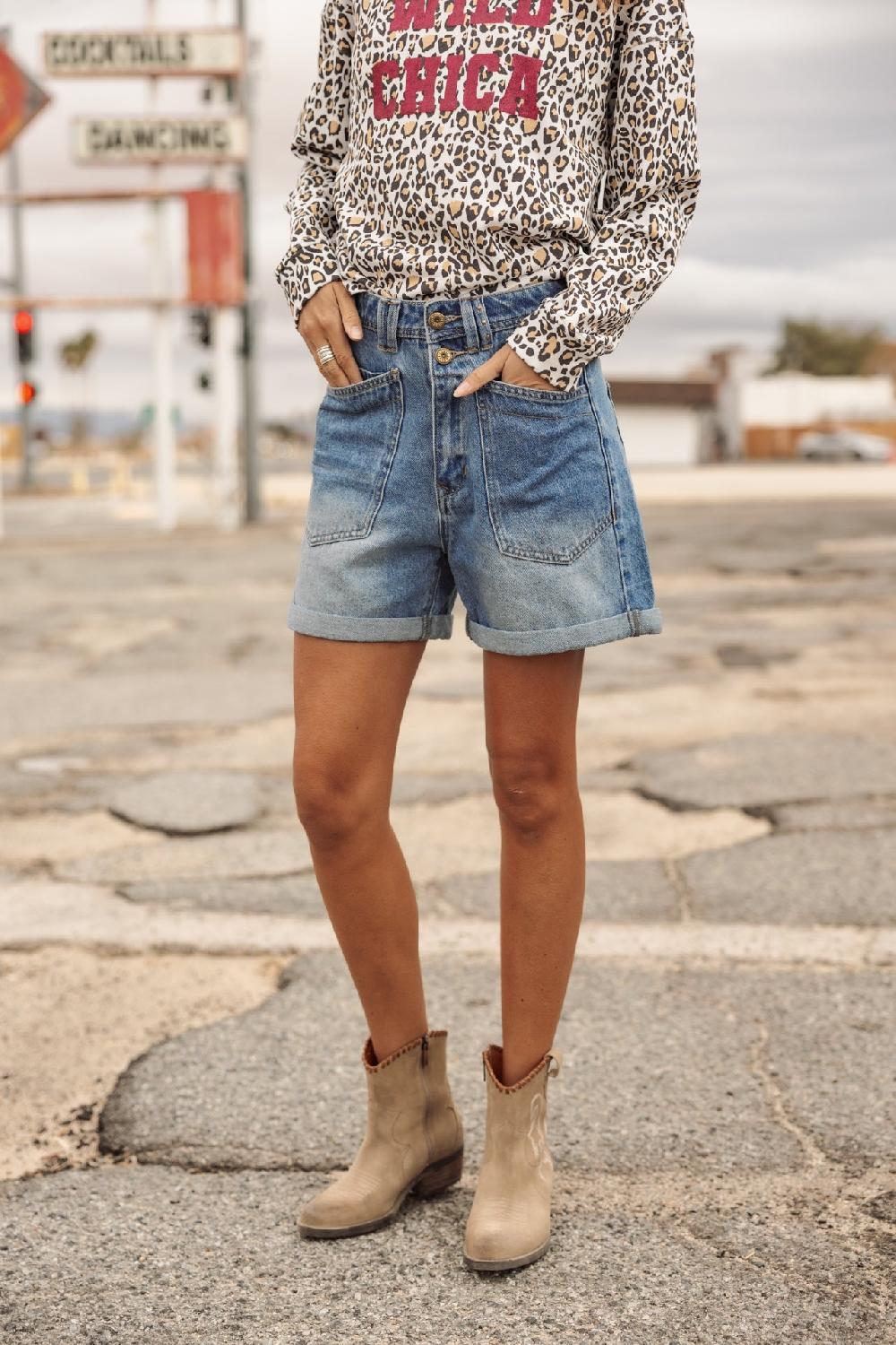 freeman t. porter Lizy Denim Short évasé Femme jaori