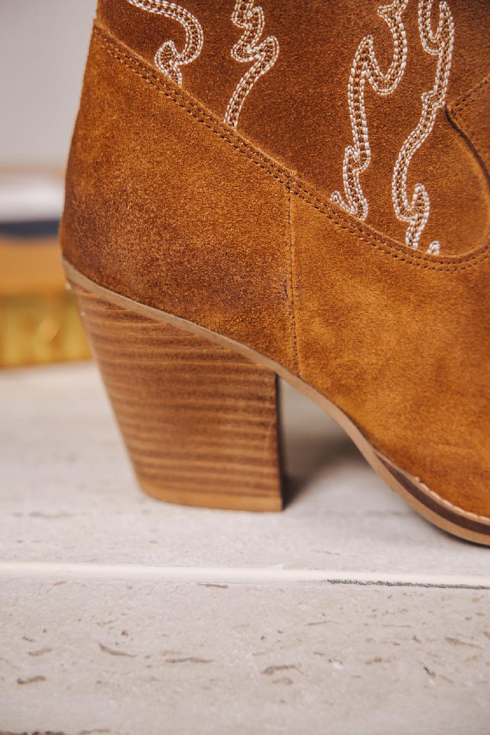 Freeman T. Porter Luana Suede Embro Boots En Daim Femme Cognac