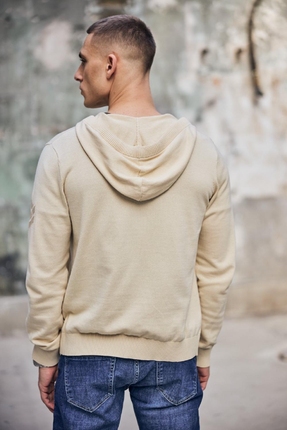 Freeman T. Porter Lyam Conwy Cardigan Zippé à Capuche Homme Wood Ash