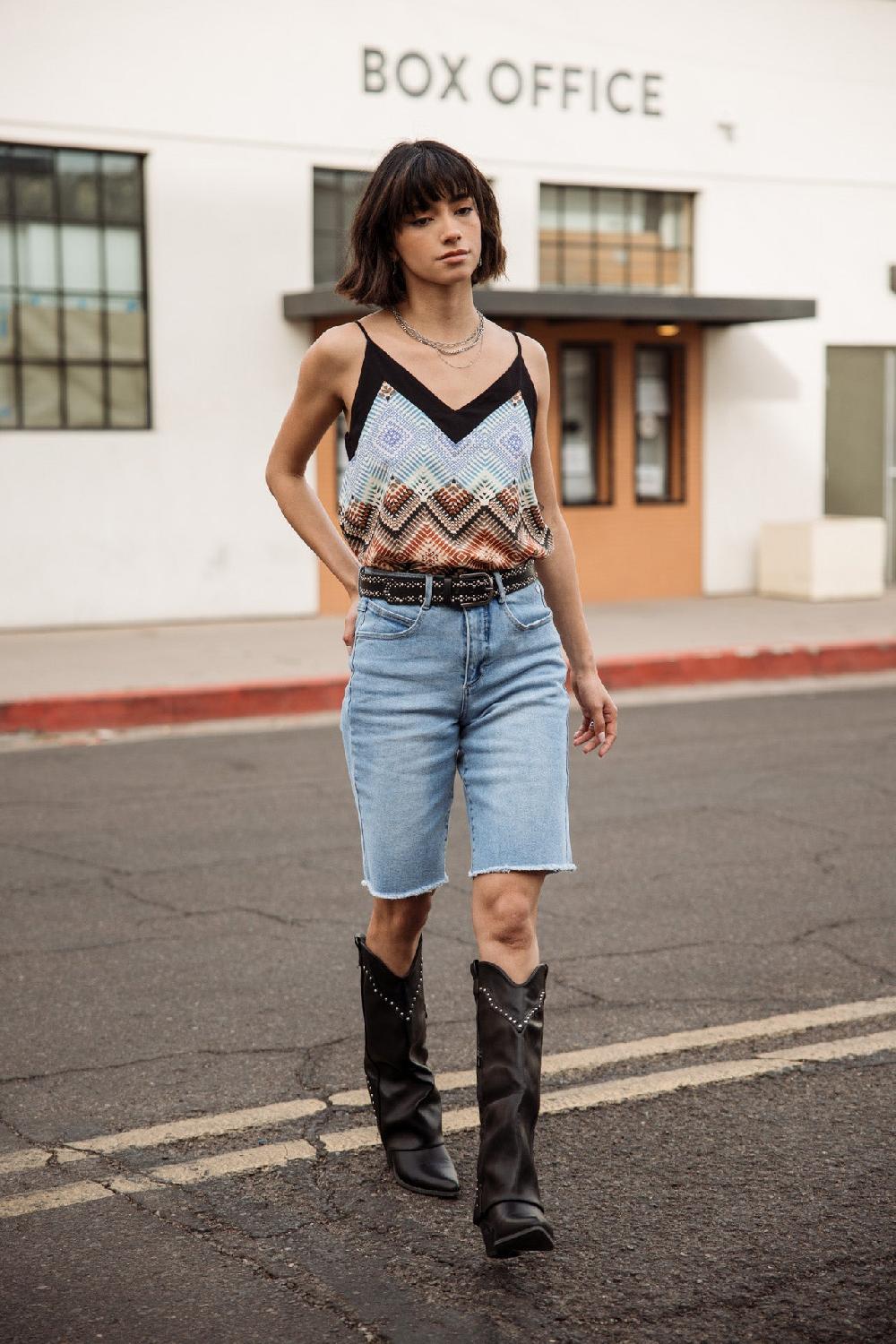 Freeman T. Porter Malia S-SDM Bermudas Taille Haute Femme Jalneo Light