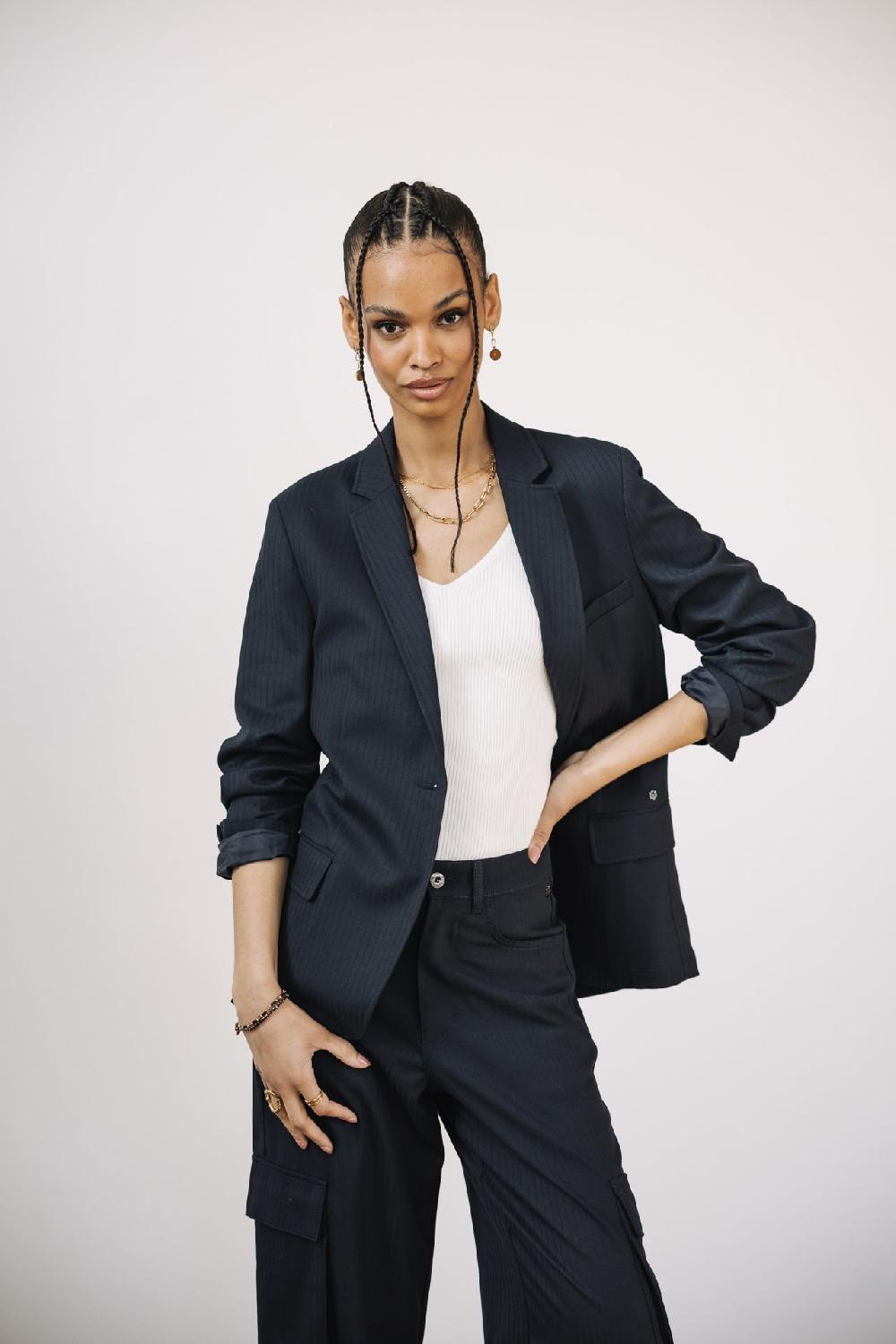 Freeman T. Porter Maria Crown Veste De Blazer Oversize Femme Navy