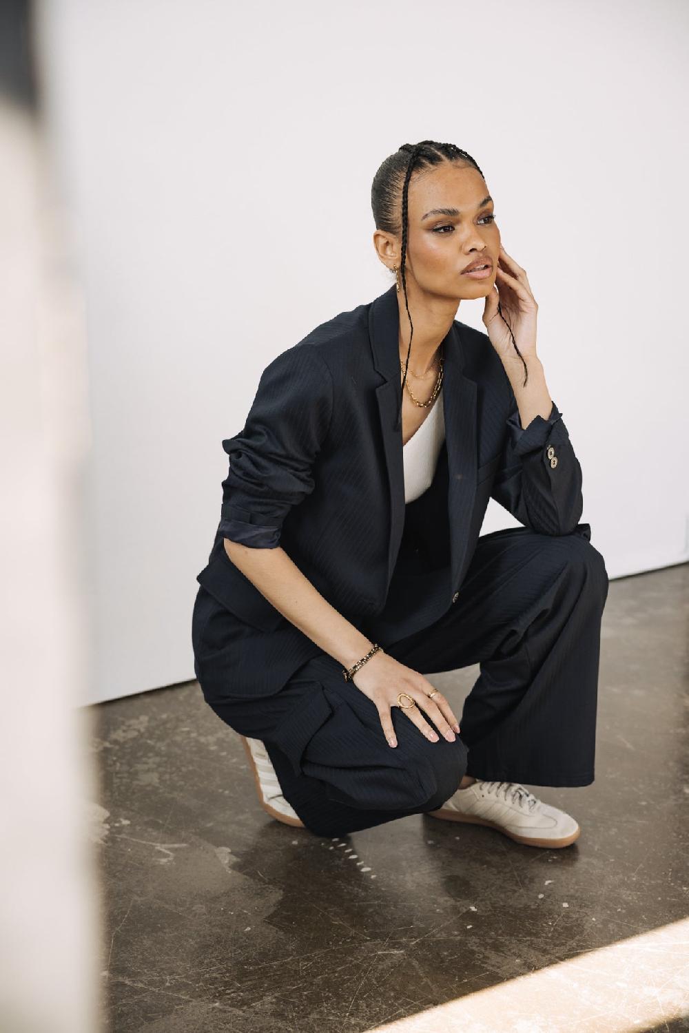 freeman t. porter Maria Crown Veste de blazer oversize Femme navy