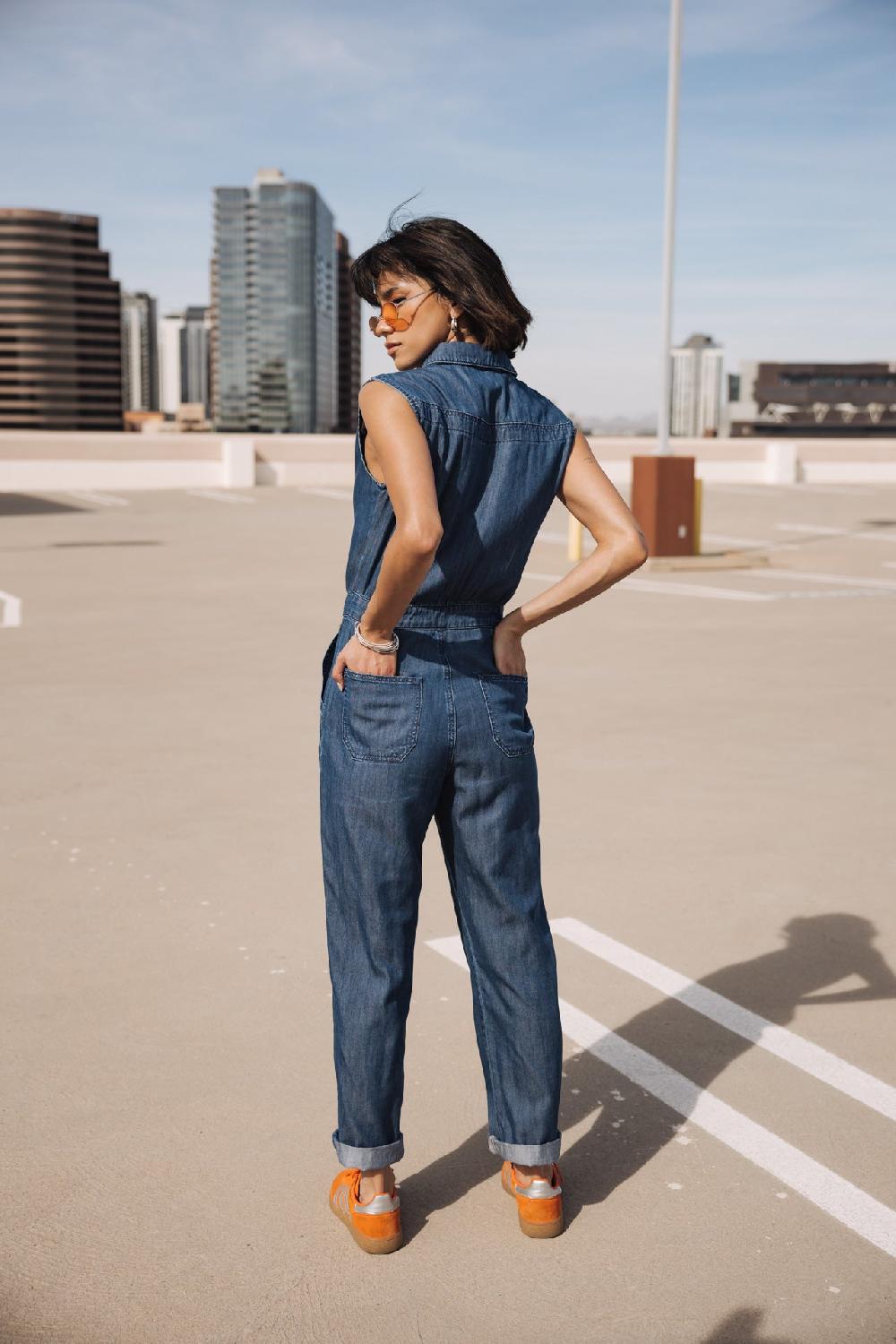 Freeman T. Porter Martha Denim Combinaison Zippée Femme Bastia