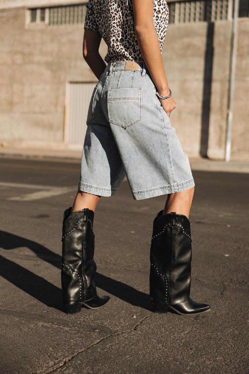 Freeman T. Porter Maxine Denim Bermuda Large Femme Jackpot