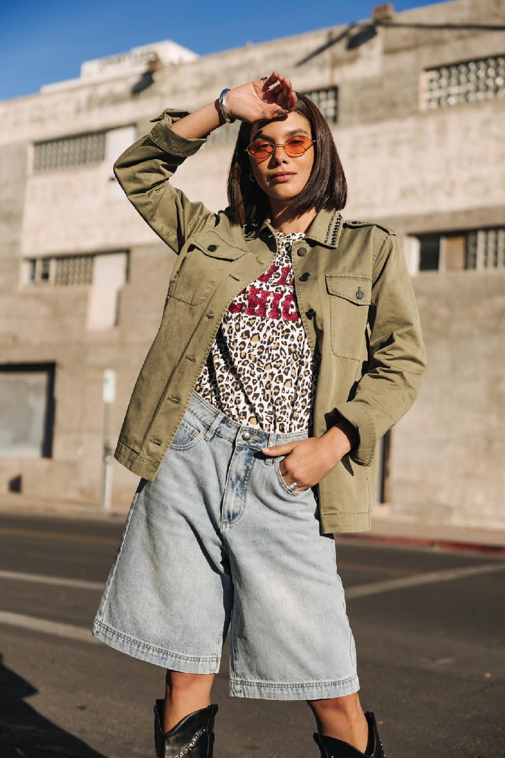 Freeman T. Porter Maylis Claws Saharienne Cloutée Femme Light Khaki