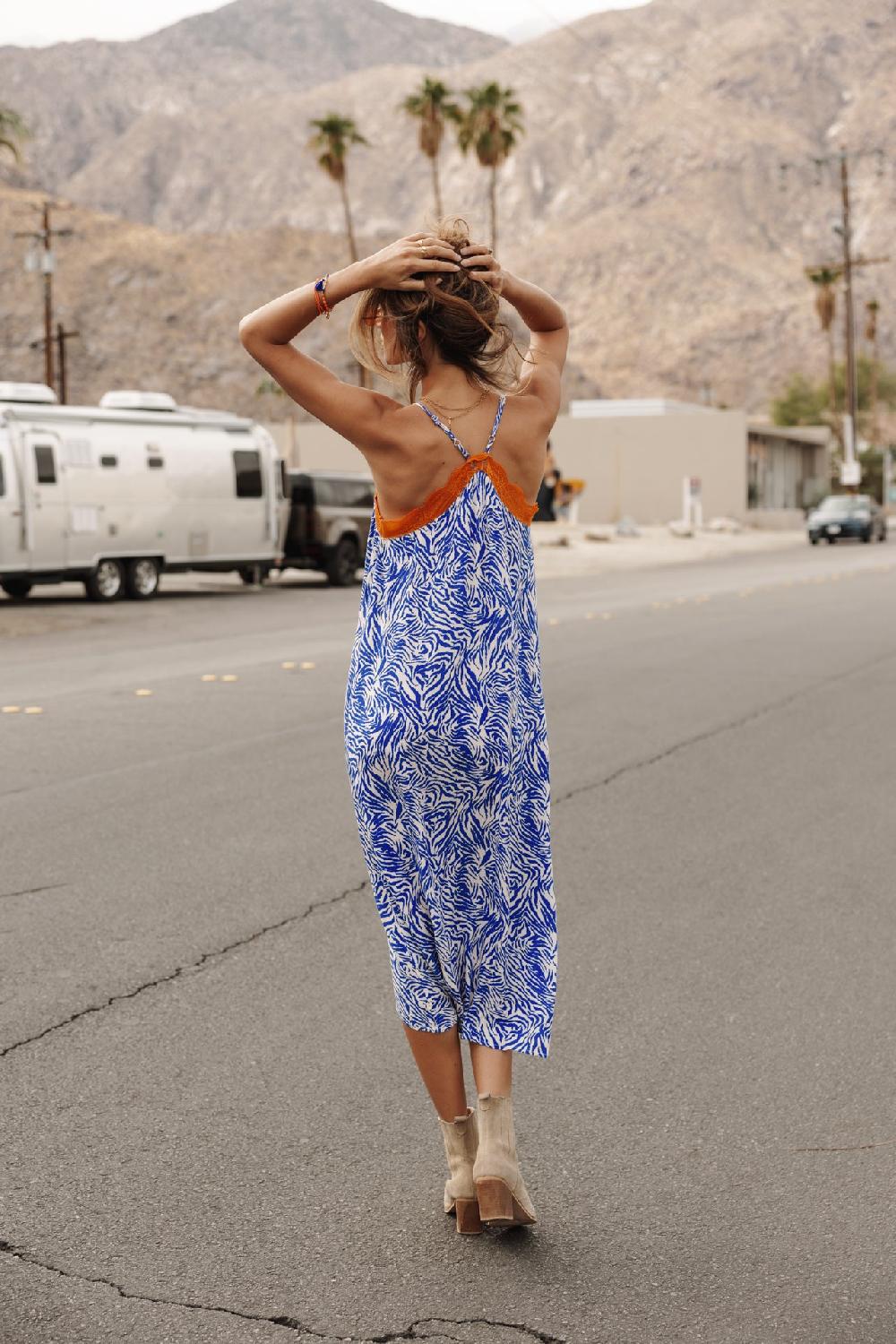 Freeman T. Porter Mia Zebrure Robe Nuisette Femme Dazzling Blue