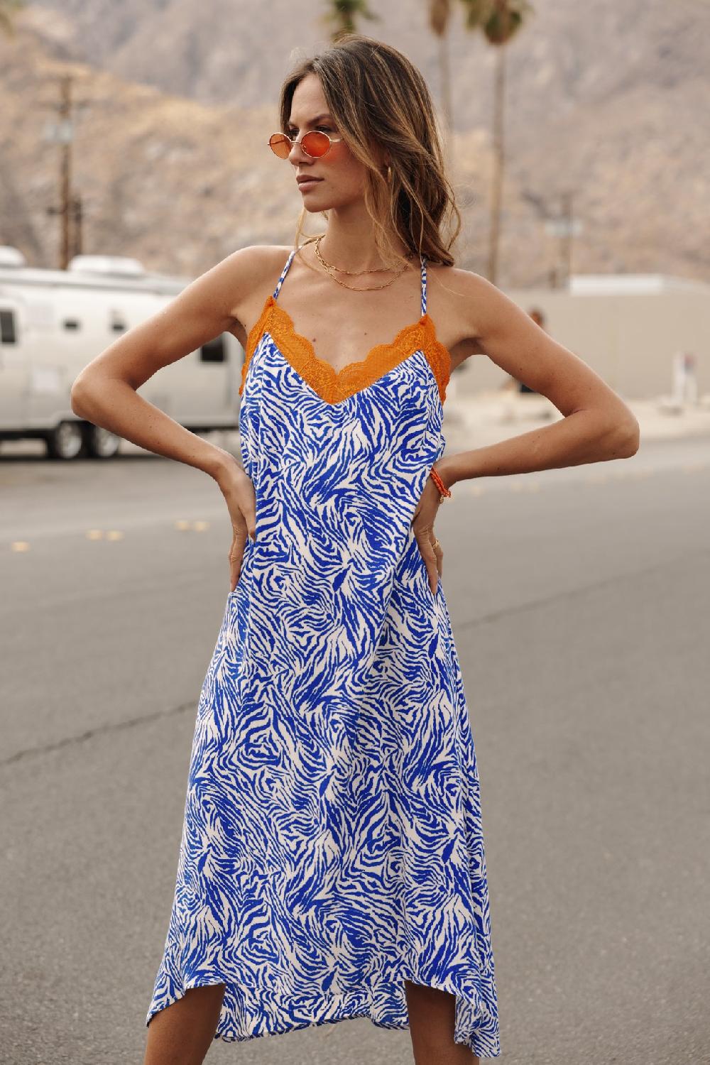 freeman t. porter Mia Zebrure Robe nuisette Femme dazzling blue