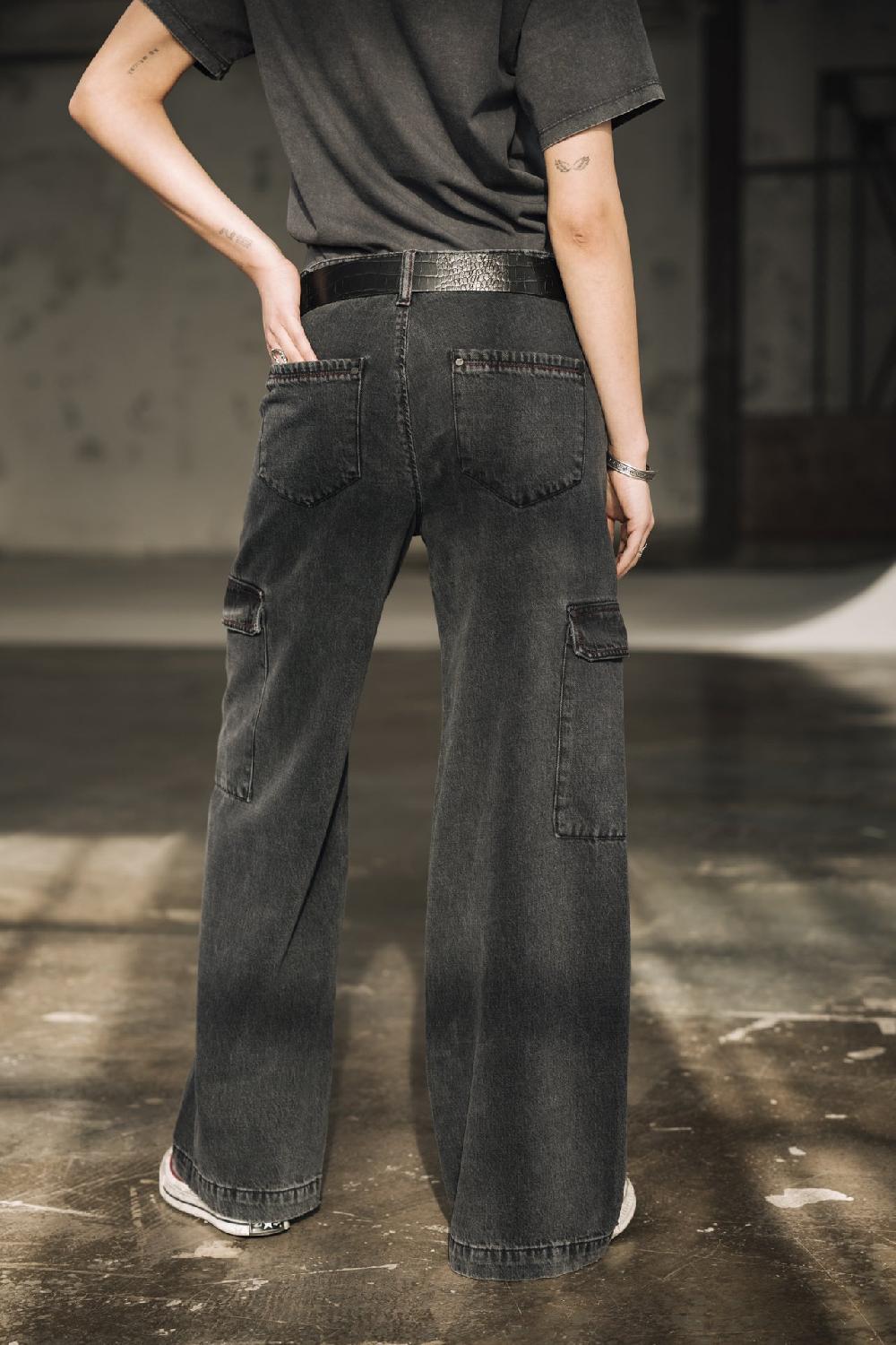 Freeman T. Porter Moxie Denim Jeans Cargo Large Femme Sapia