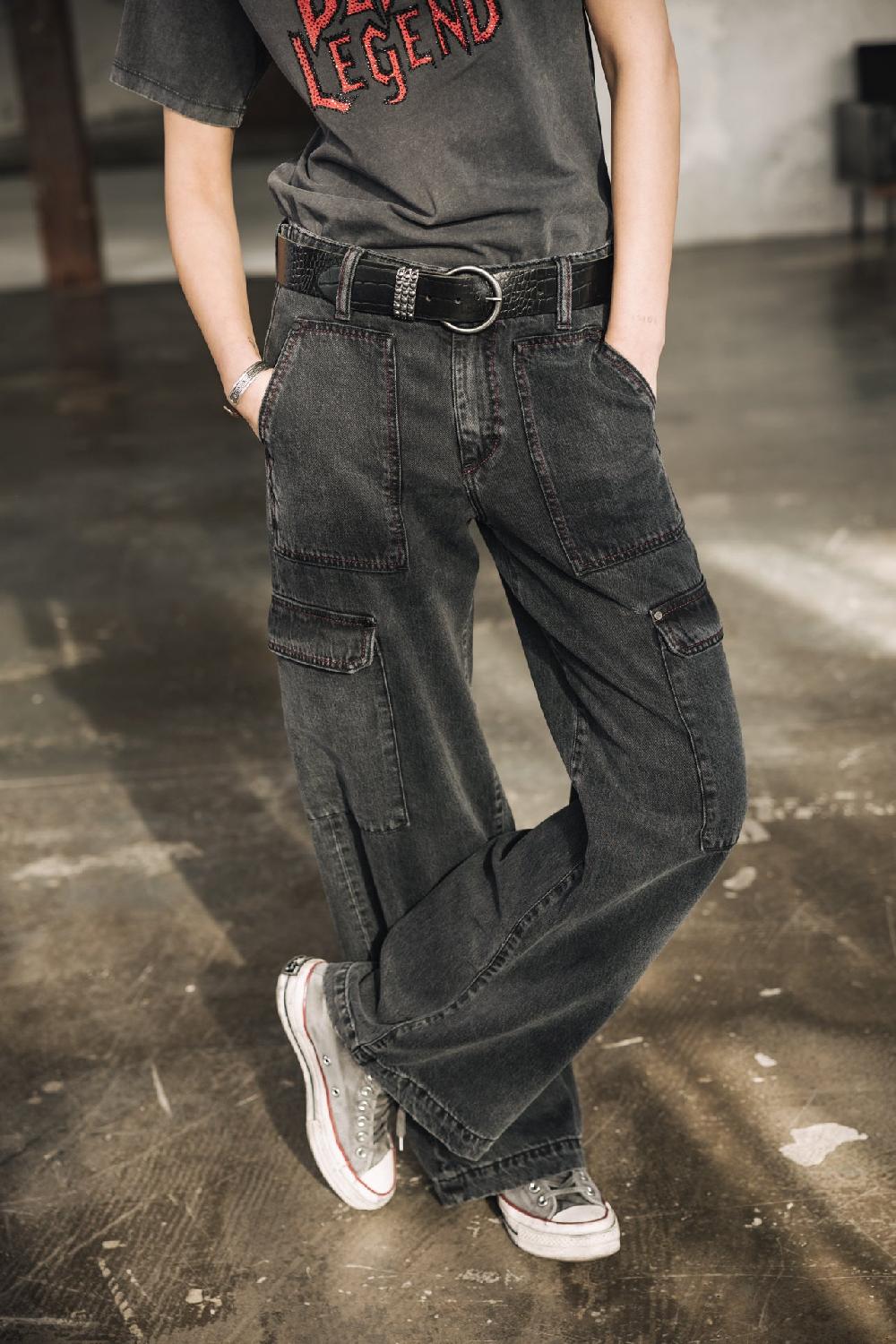 freeman t. porter Moxie Denim Jeans cargo large Femme sapia