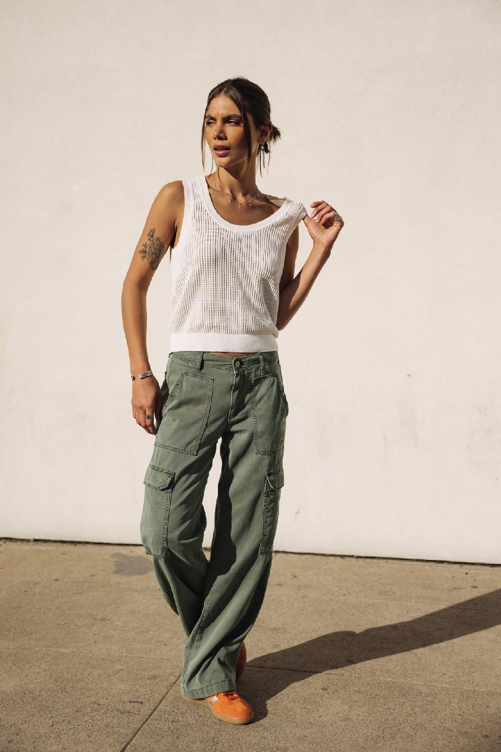 Freeman T. Porter Moxie Jazz Pantalon Cargo Large Femme Laurel Wreath