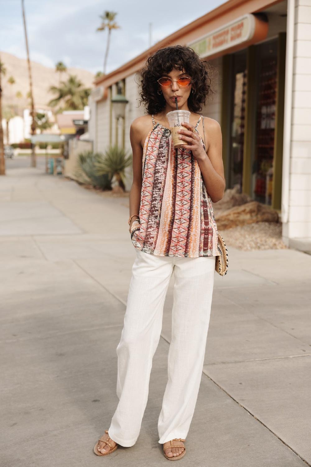 Freeman T. Porter Naty Ethnica Top échancré Femme Original