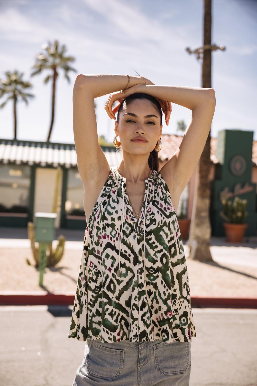 freeman t. porter Nell Eyelets Radiant Top ample Femme original