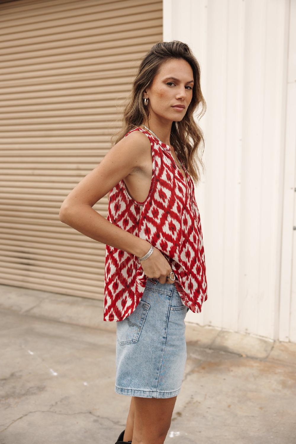 Freeman T. Porter Nell Hippita Top Ample Femme Salsa